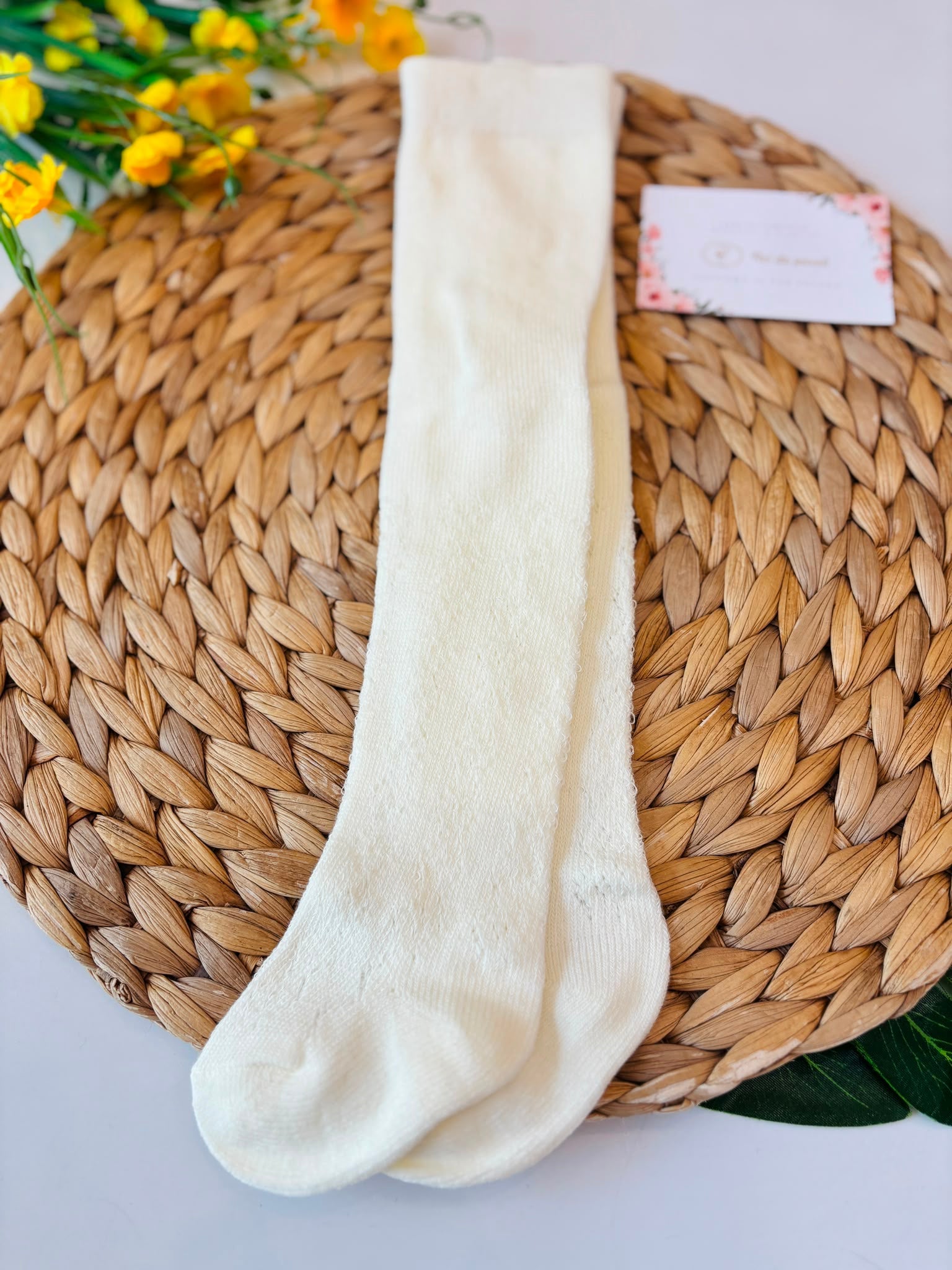 COLLANT ECRU IN COTONE CALDO - Noi da piccoli