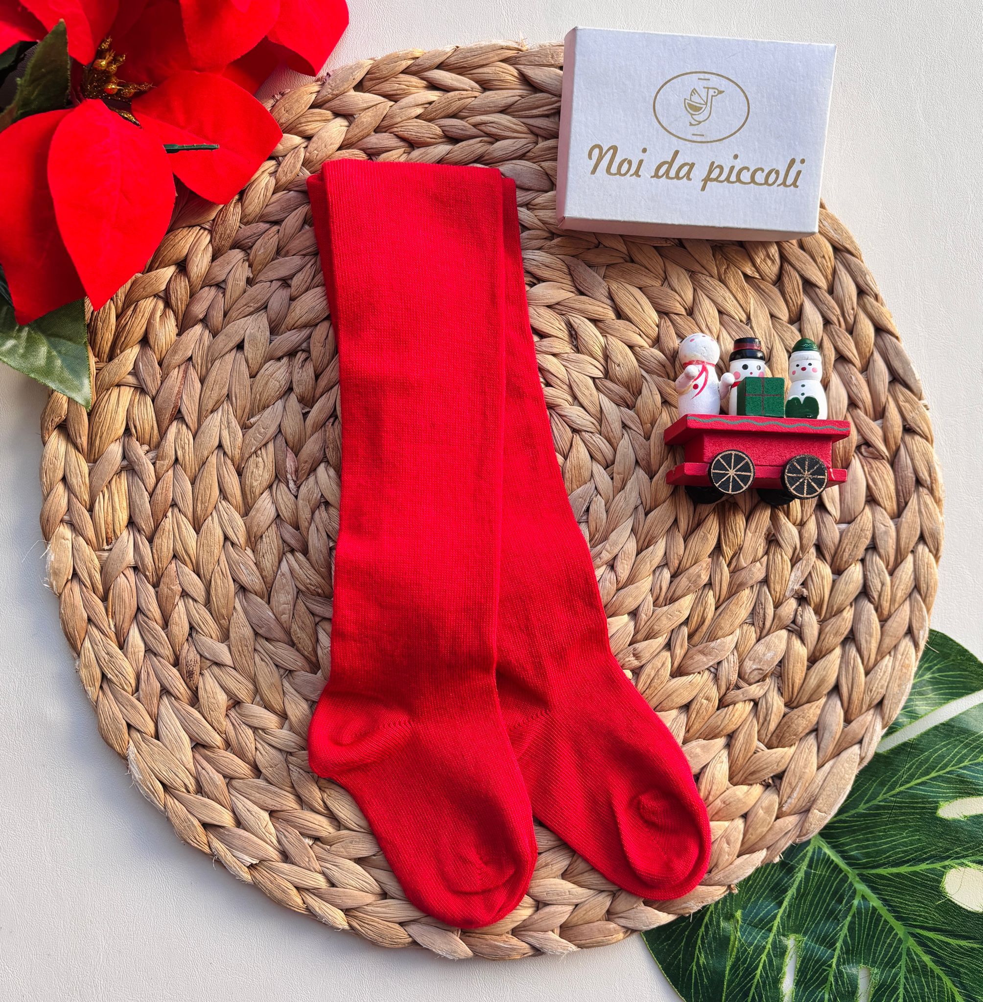 COLLANT LISCIO COTONE CALDO ROSSO - Noi da piccoli