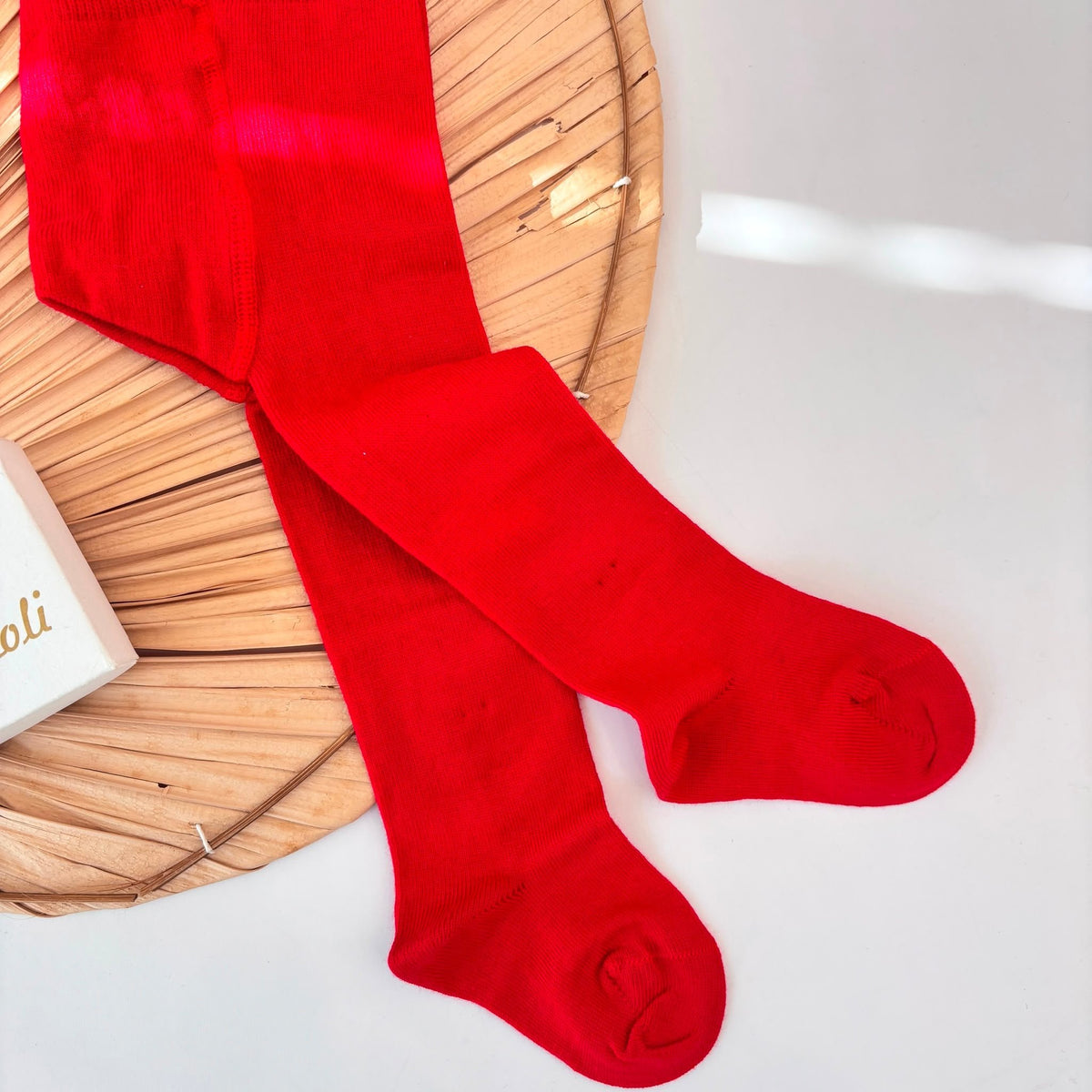 Collant Liscio Cotone Caldo Rosso Pappa E Latte - Noi da piccoli