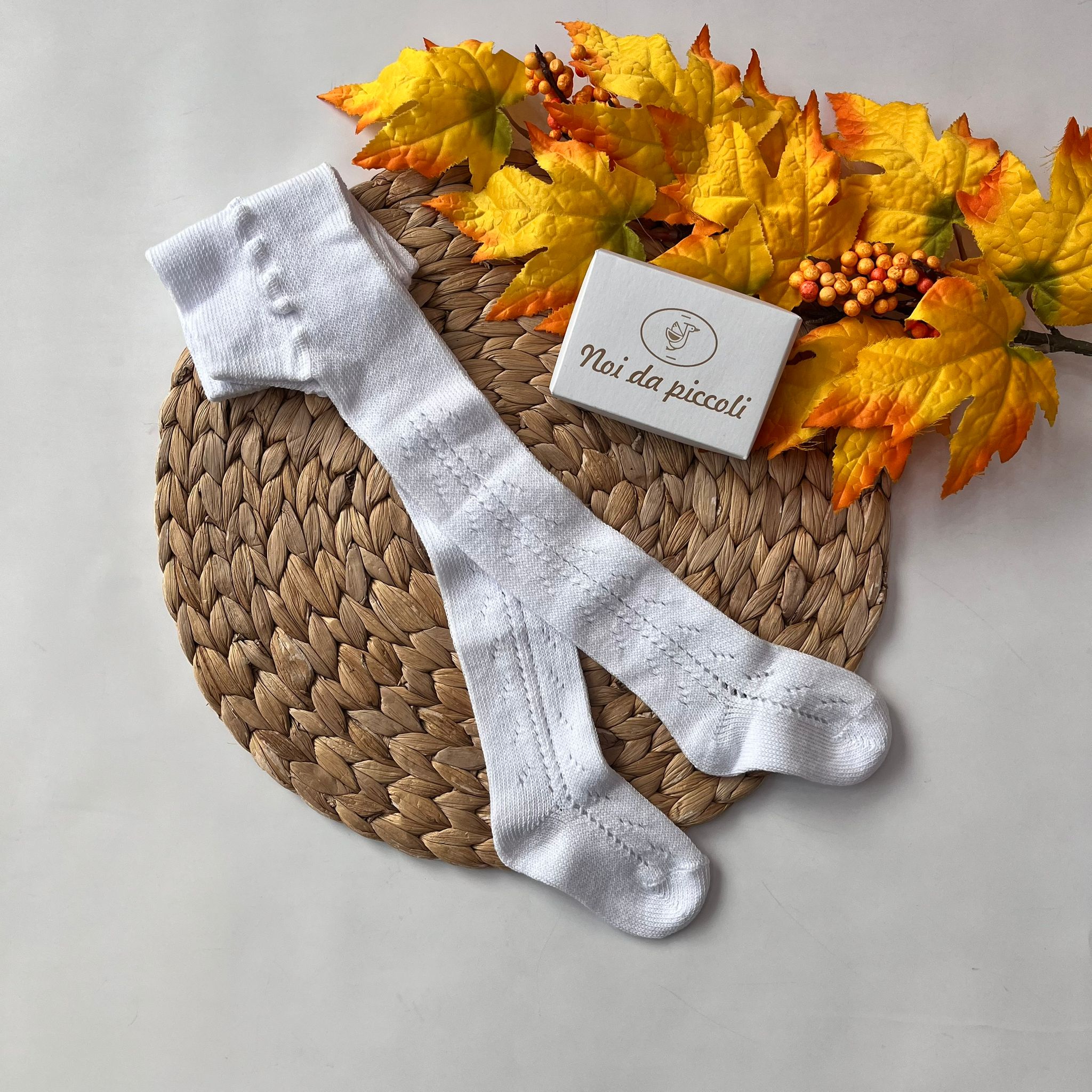 COLLANT TRAFORATO CALDO COTONE BIANCO - Noi da piccoli