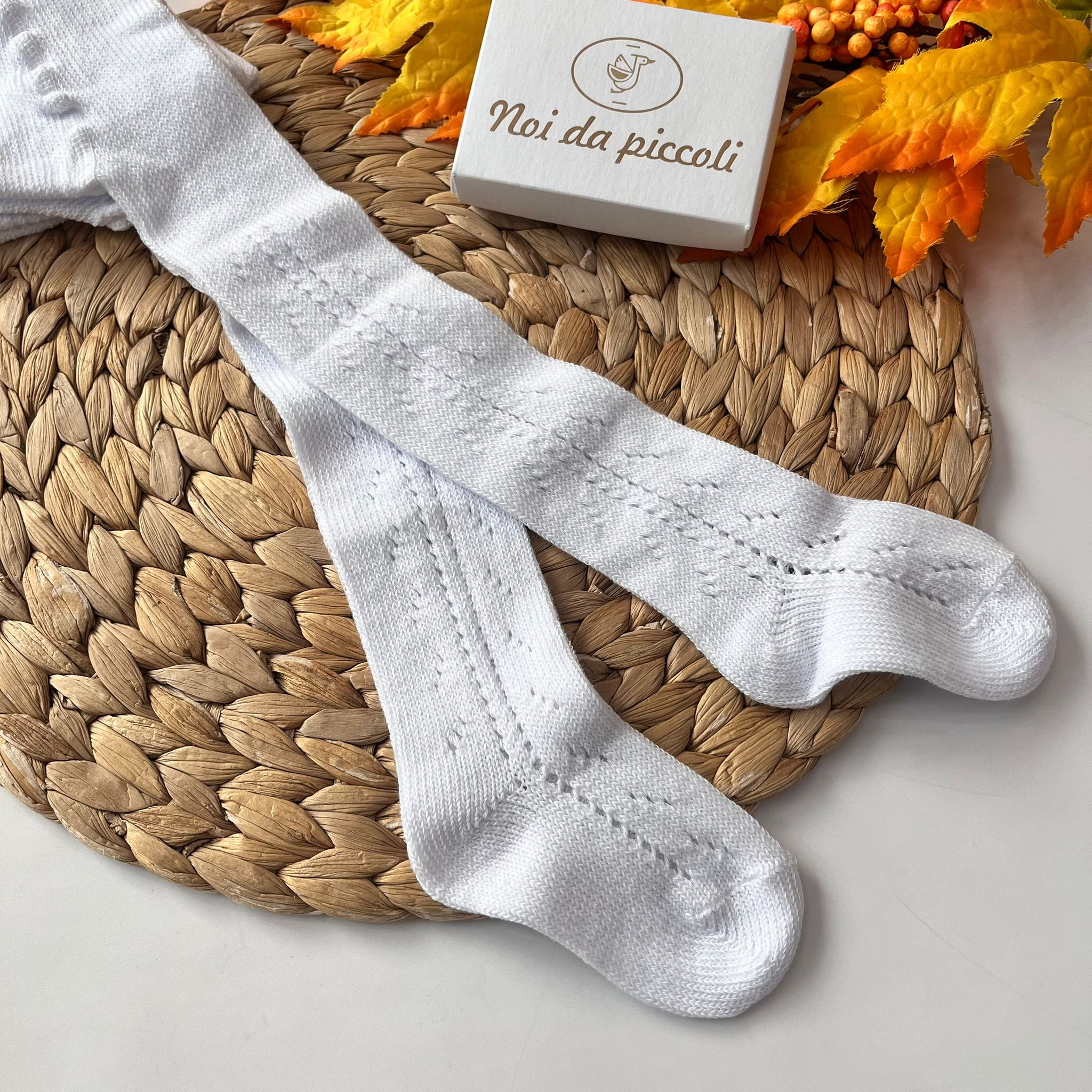 COLLANT TRAFORATO CALDO COTONE BIANCO - Noi da piccoli