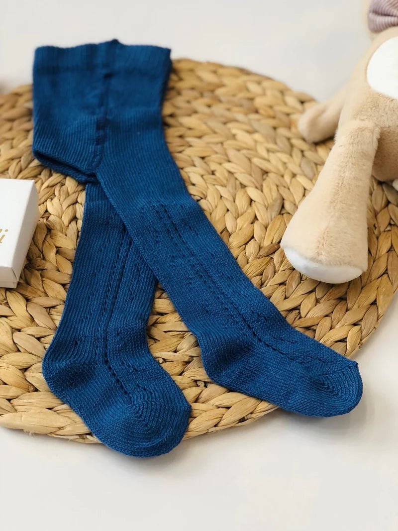 COLLANT TRAFORATO CALDO COTONE BLU - Noi da piccoli