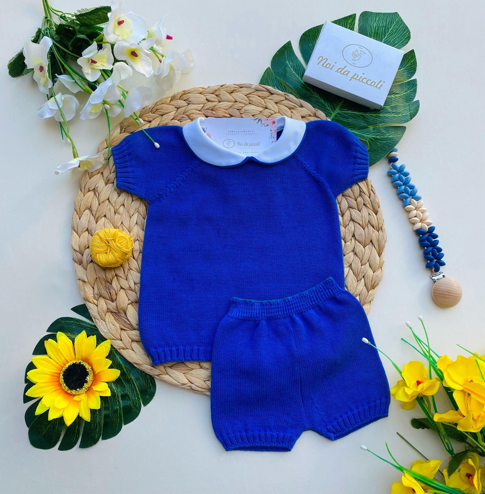 COMLETO 2 PZ CON PANTALONCINO E MAGLIETTINA COBALTO - Noi da piccoli