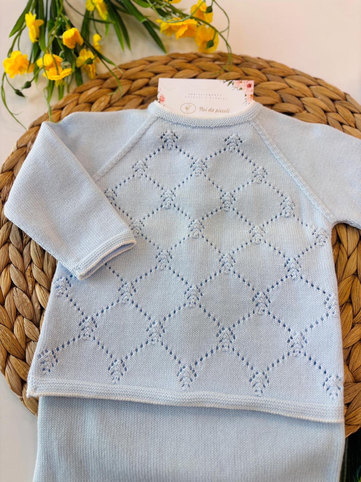 COMPLETO 100% FILO DI COTONE CIELO - Noi da piccoli