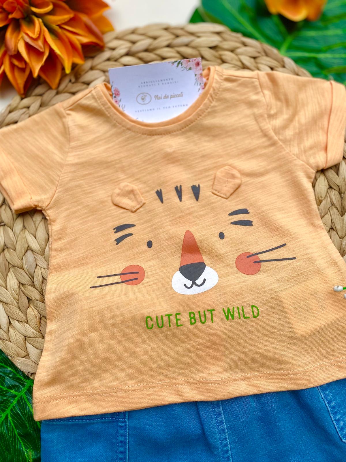 completo 2 pz 100 % COTONE Arancione - Noi da piccoli