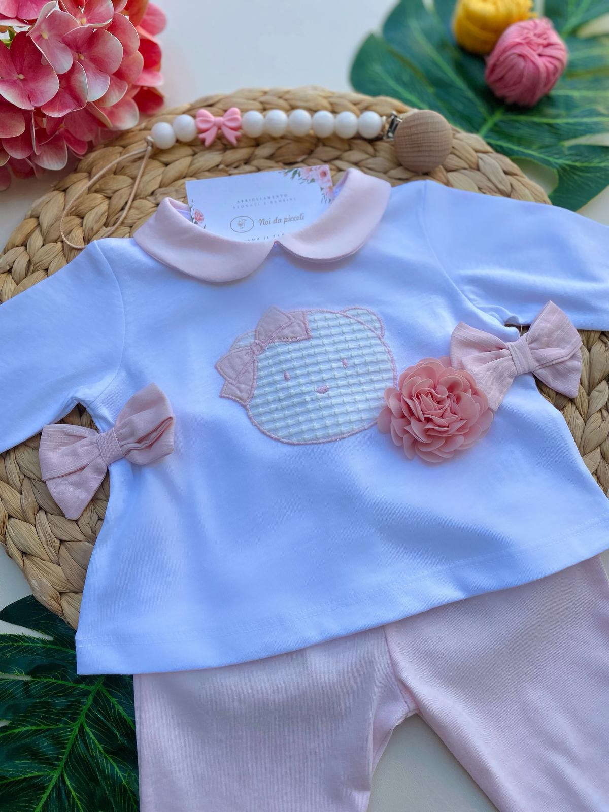 completo 2 pz 100 % COTONE Rosa - Noi da piccoli