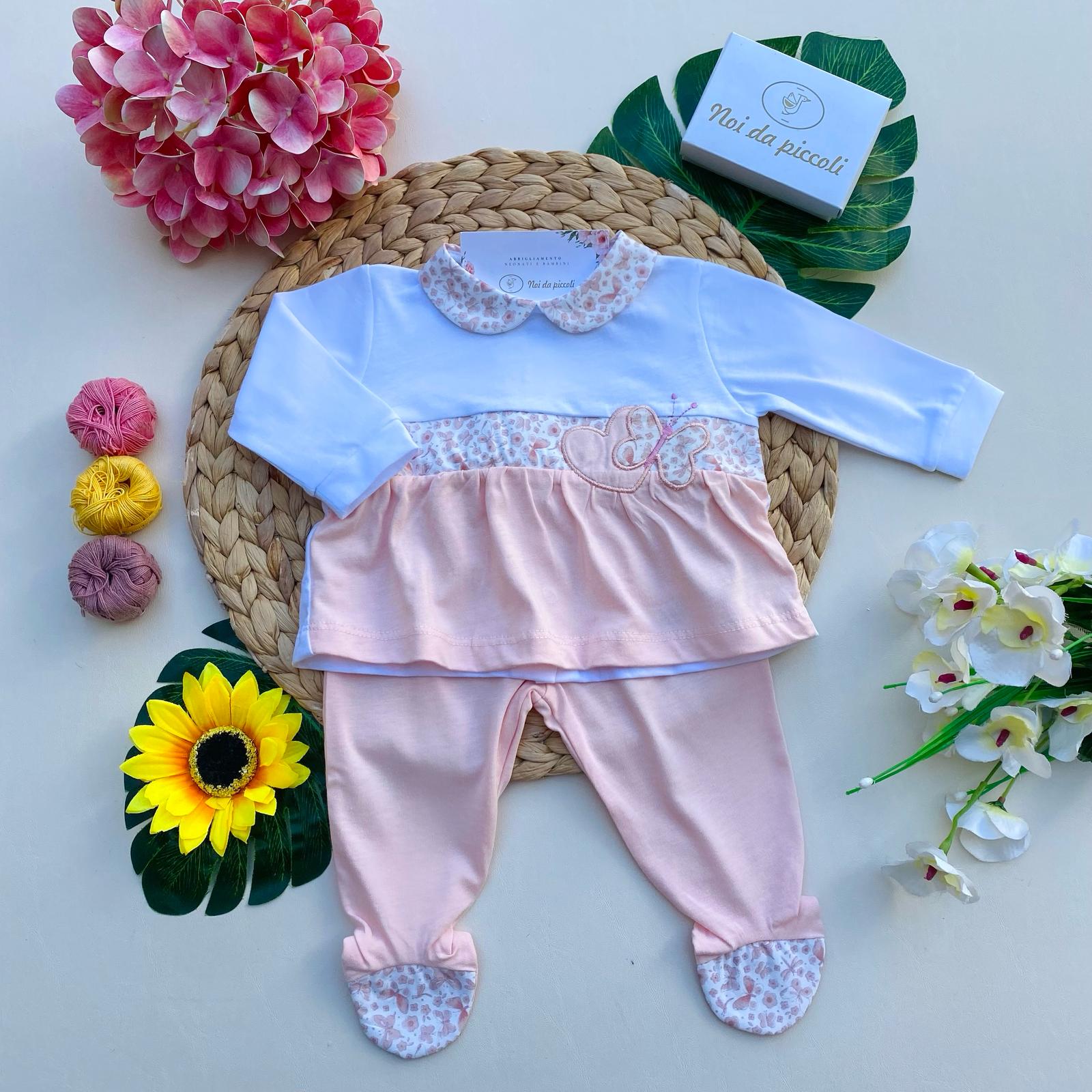 completo 2 pz 100 % COTONE Rosa - Noi da piccoli