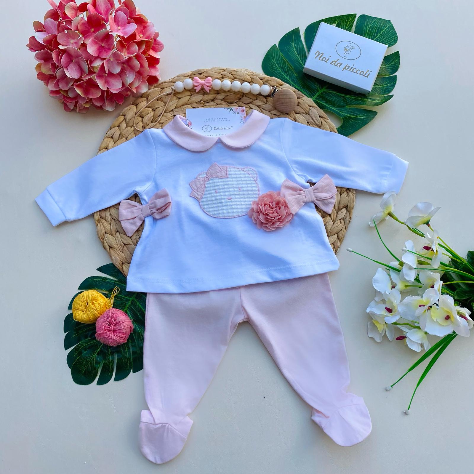 completo 2 pz 100 % COTONE Rosa - Noi da piccoli