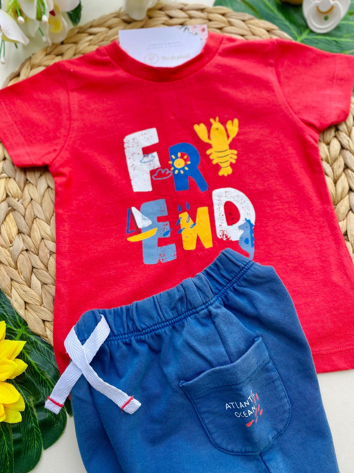 completo 2 pz 100 % COTONE ROSSO - Noi da piccoli