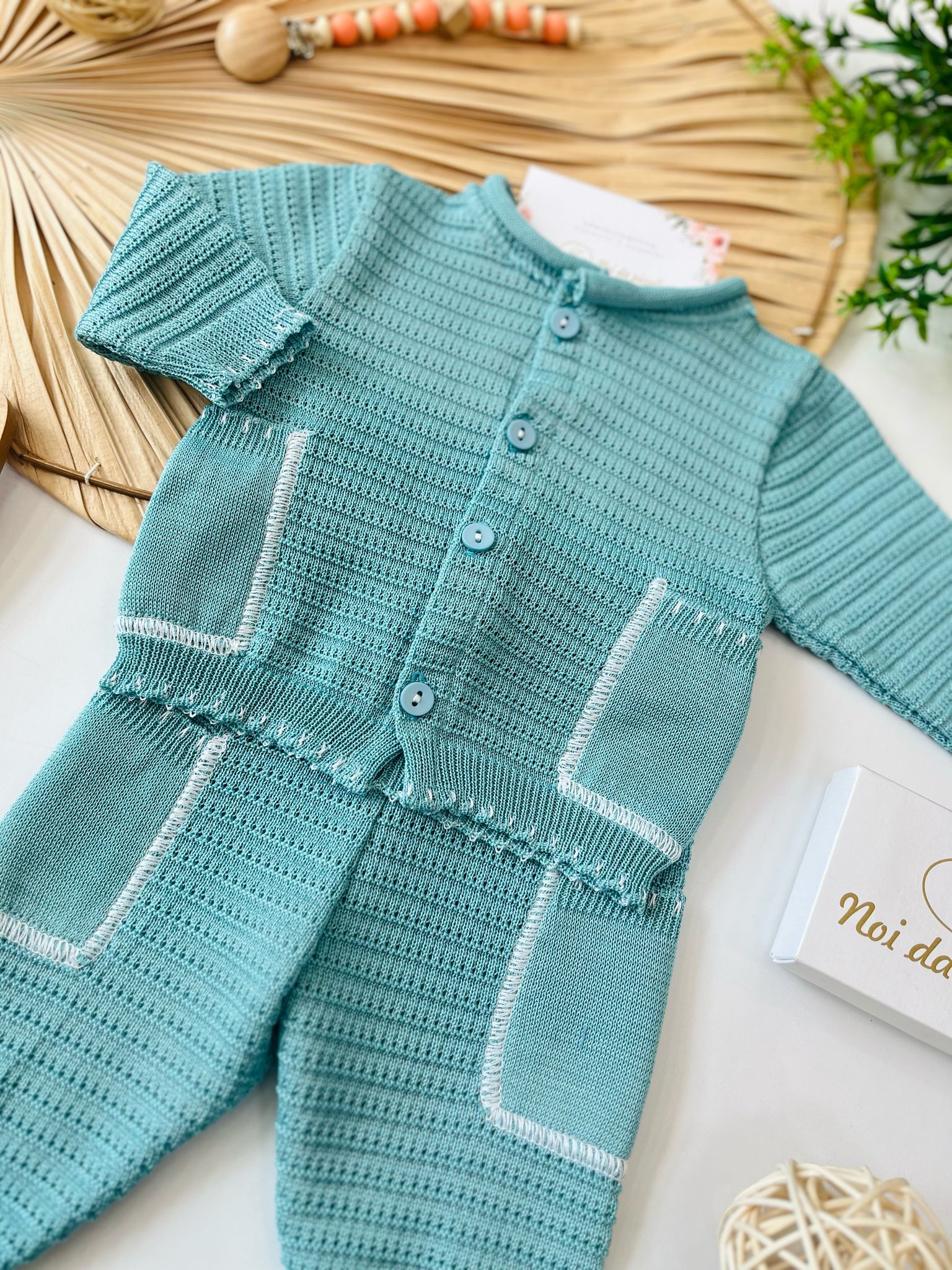 completo 2 pz 100 % COTONE Verde - Noi da piccoli