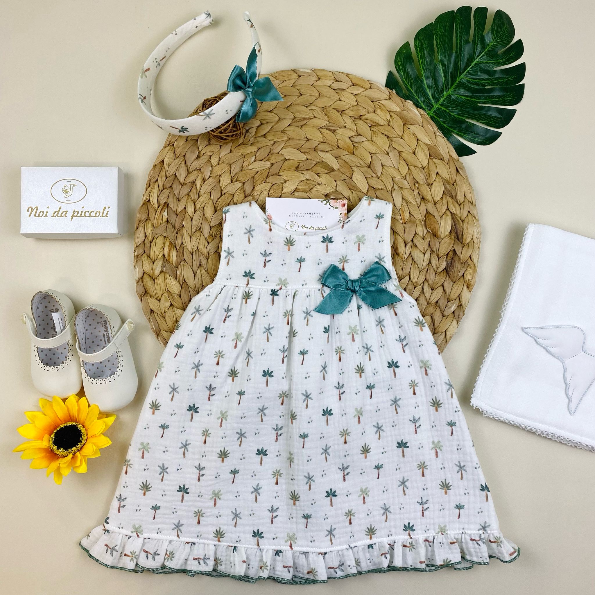 completo 2 pz 100 % COTONE Verde - Noi da piccoli