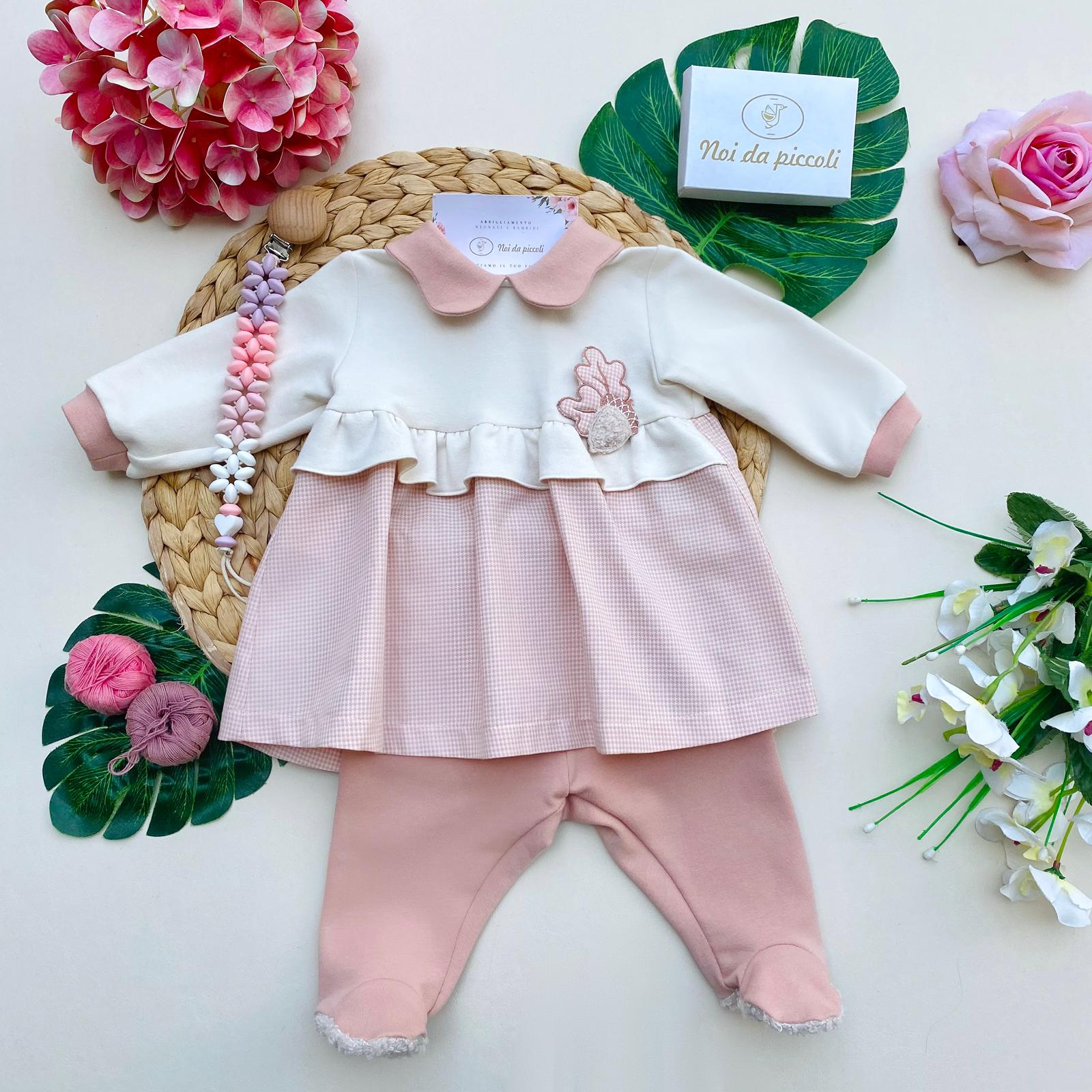 completo 2 pz caldo cotone ROSA - Noi da piccoli