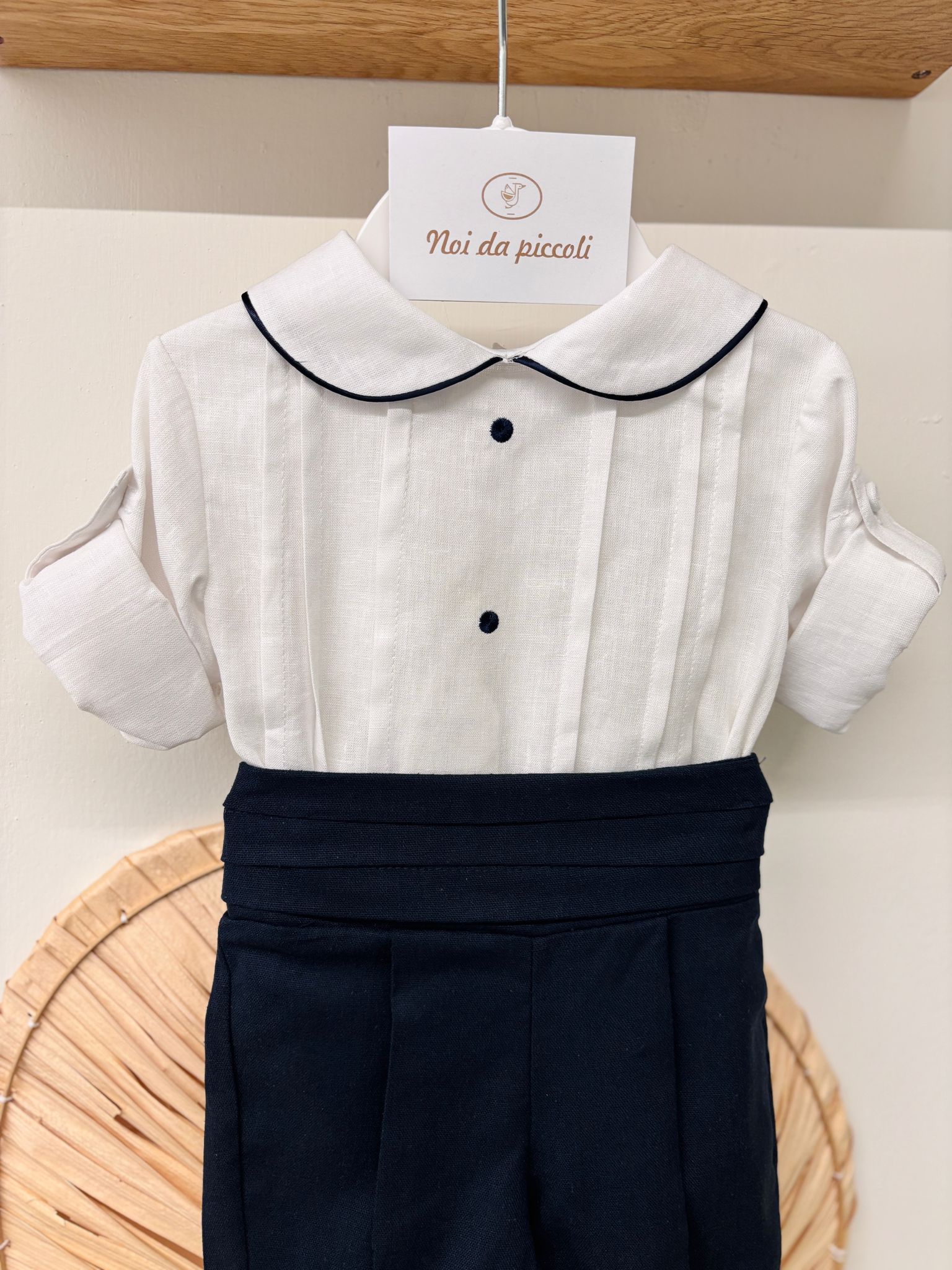 COMPLETO 2 PZ CERIMONIALE BIANCO BLU - Noi da piccoli