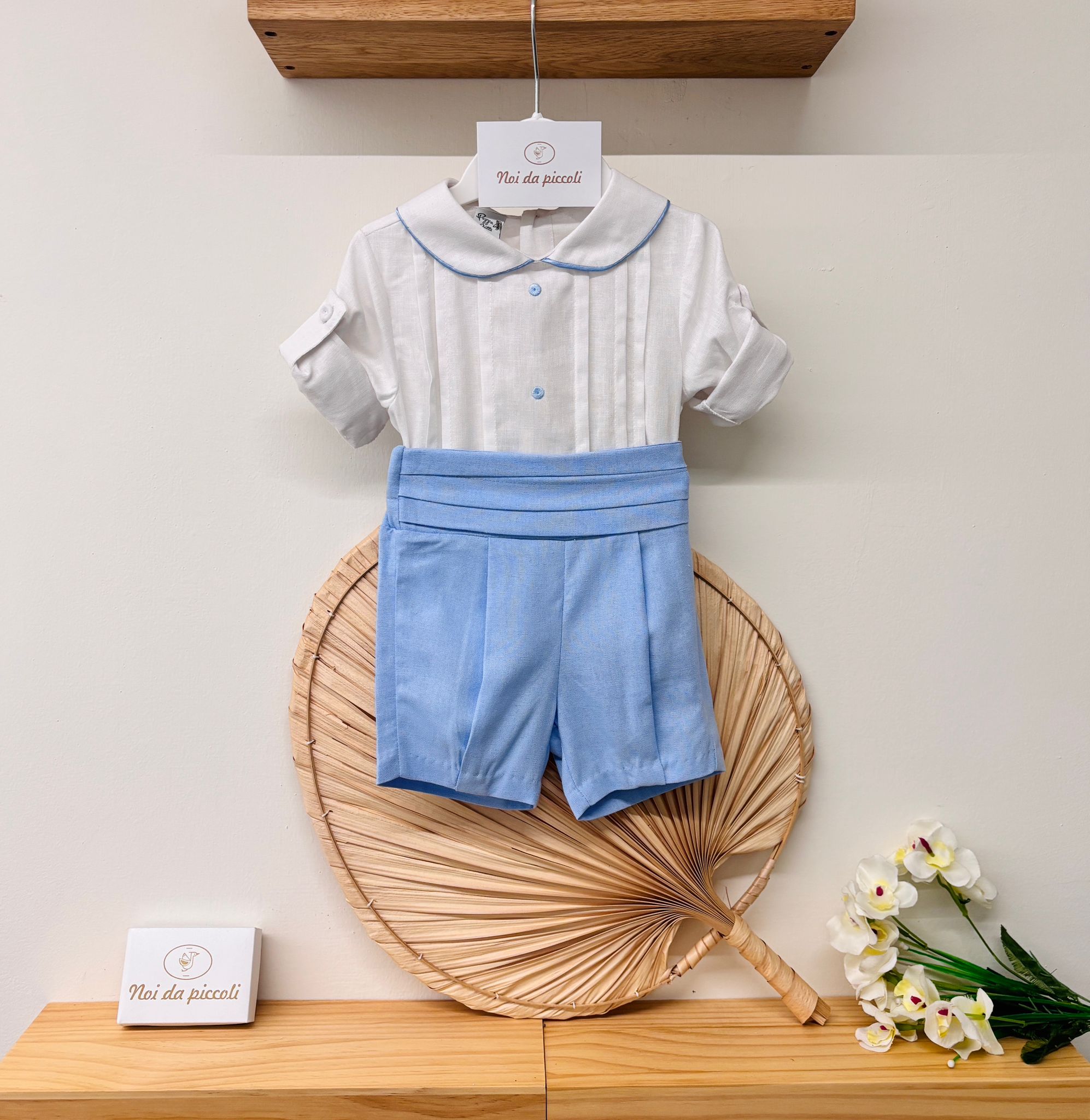 COMPLETO 2 PZ CERIMONIALE BIANCO CIELO - Noi da piccoli