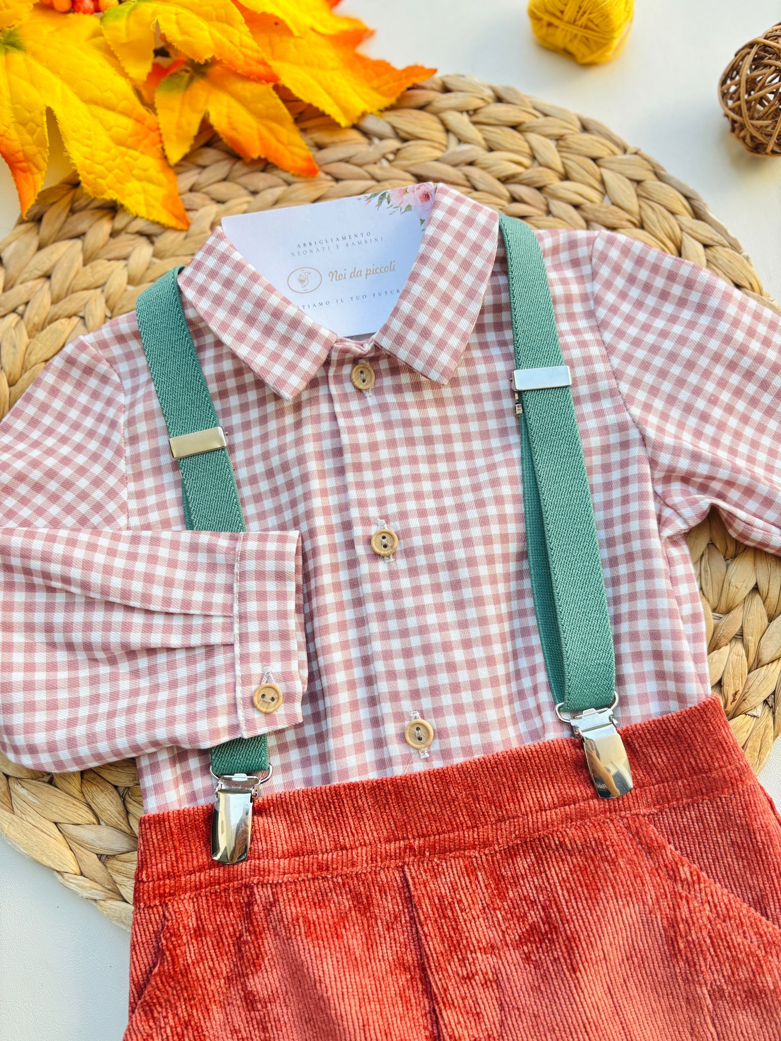 COMPLETO 2 PZ CON BRETELLE RUGGINE - Noi da piccoli