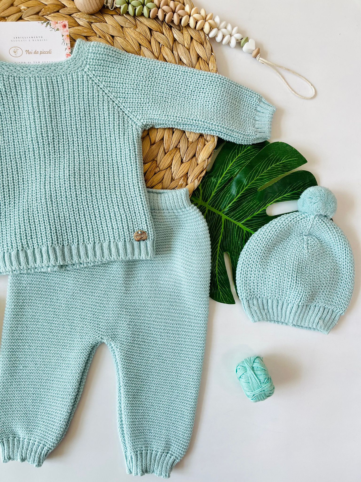 COMPLETO 2 PZ CON CAPPELLINO 100% ACRILICO AGATEA - Noi da piccoli