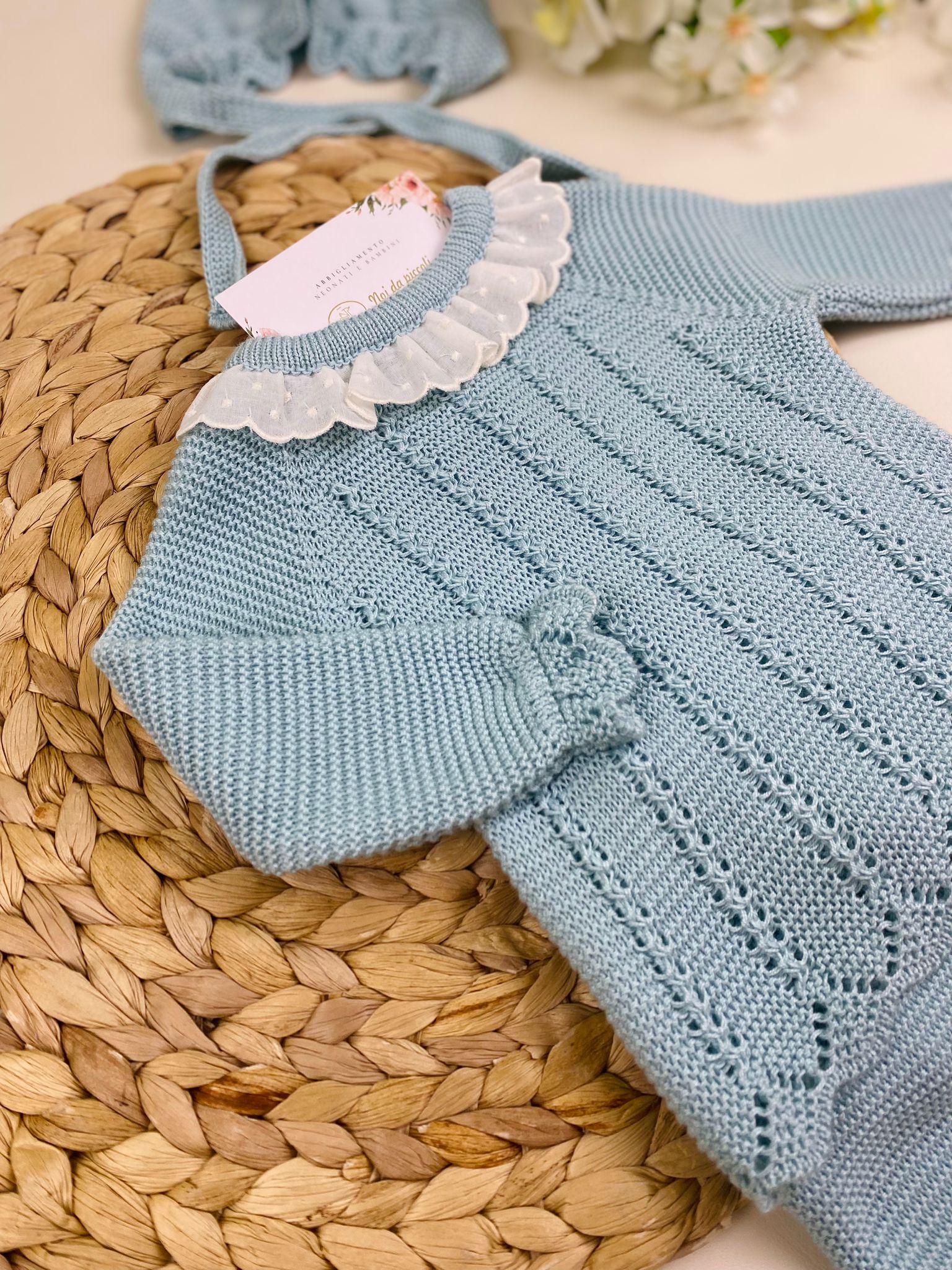 COMPLETO 2 PZ CON CUFFIA FILATO FRESCO - Noi da piccoli