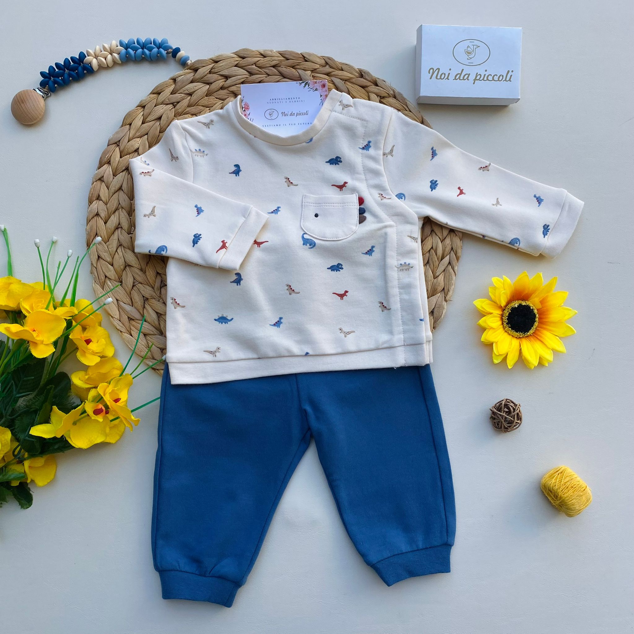 COMPLETO 2 PZ CON DINOSAURI FILATO CALDO avion - Noi da piccoli