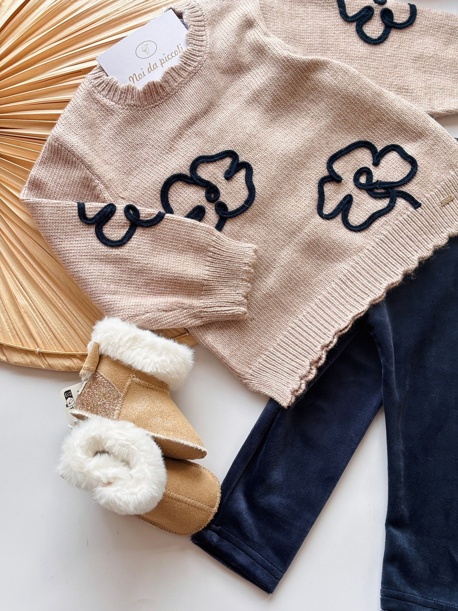 COMPLETO 2 PZ CON FIORELLINI MARINO - Noi da piccoli