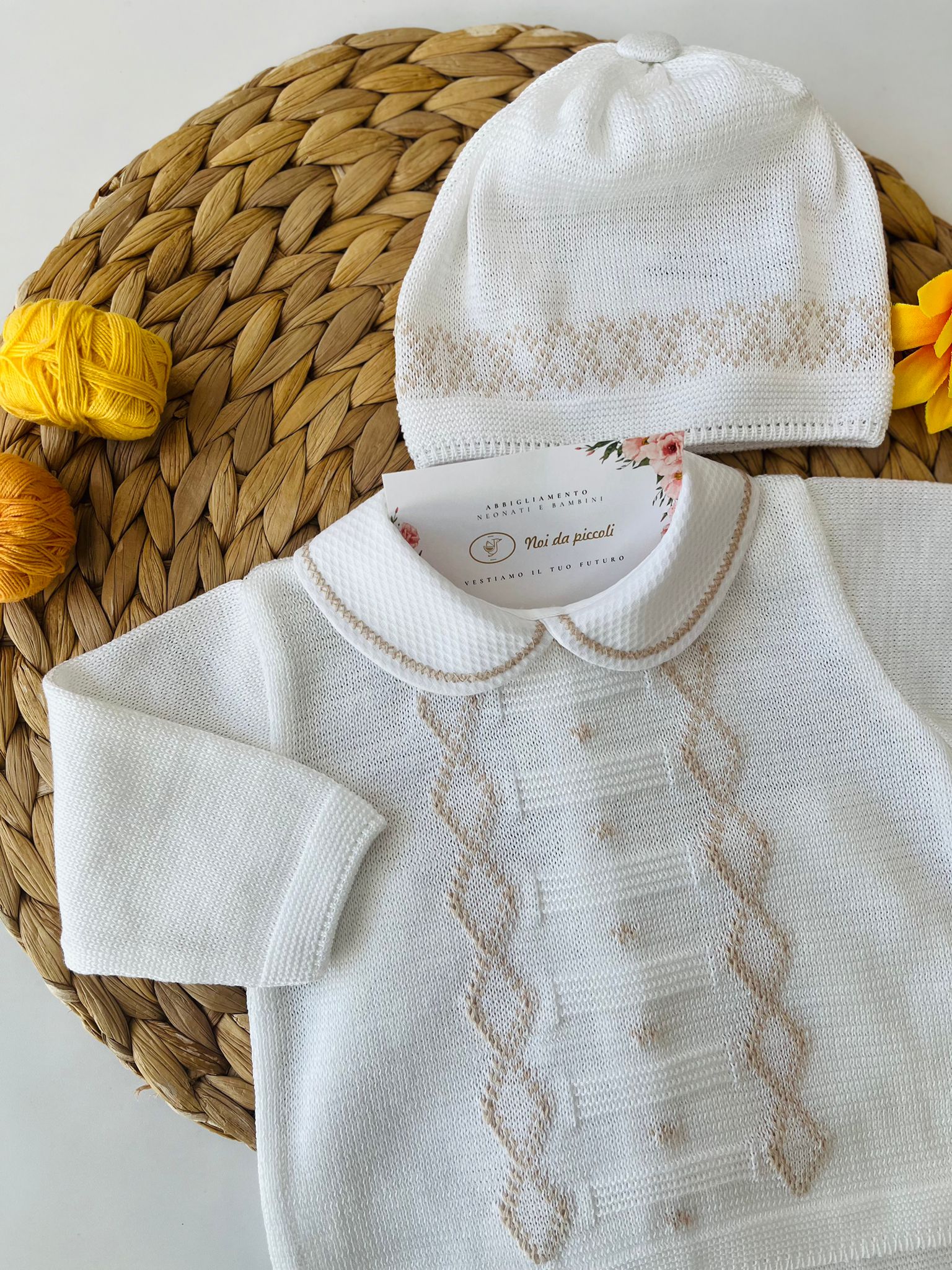 completo 2 pz con set parure 100 % COTONE Bianco - Noi da piccoli