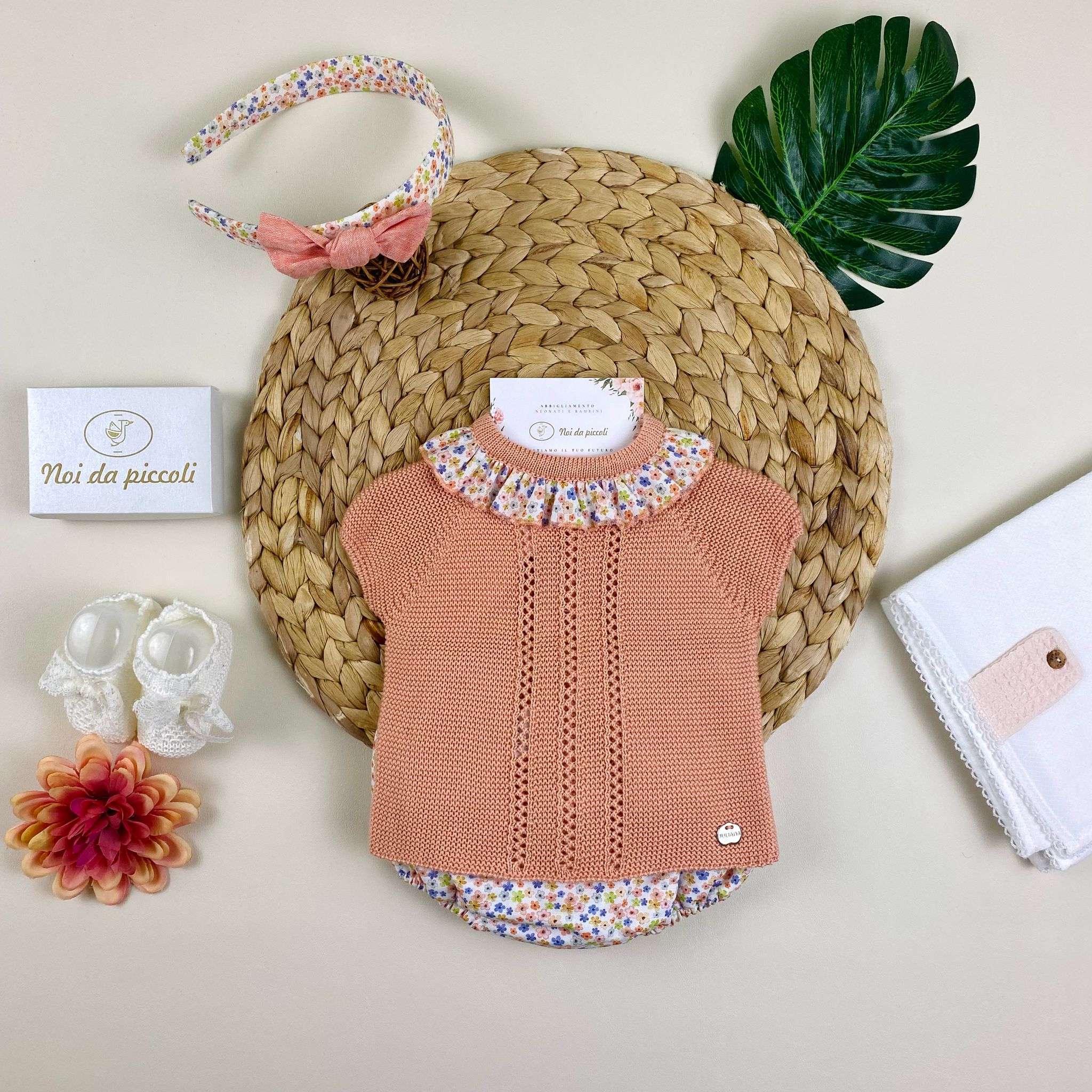 completo 2 pz Cotone Arancione - Noi da piccoli