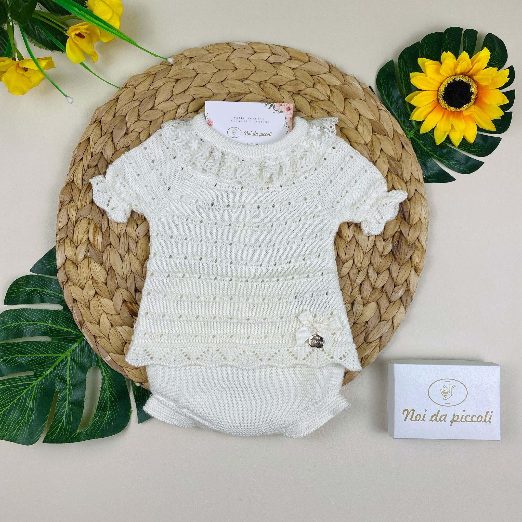 completo 2 pz Cotone Bianco - Noi da piccoli