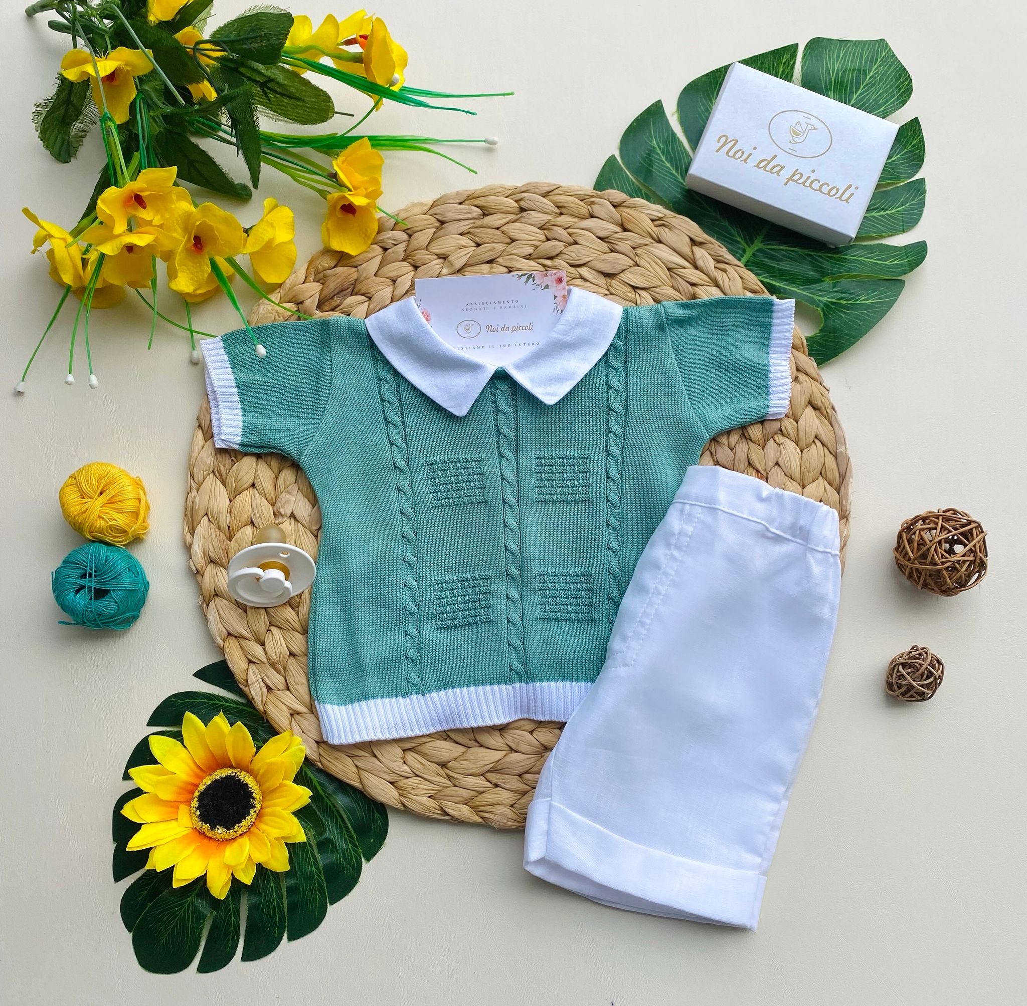 completo 2 pz Cotone Bianco - Noi da piccoli