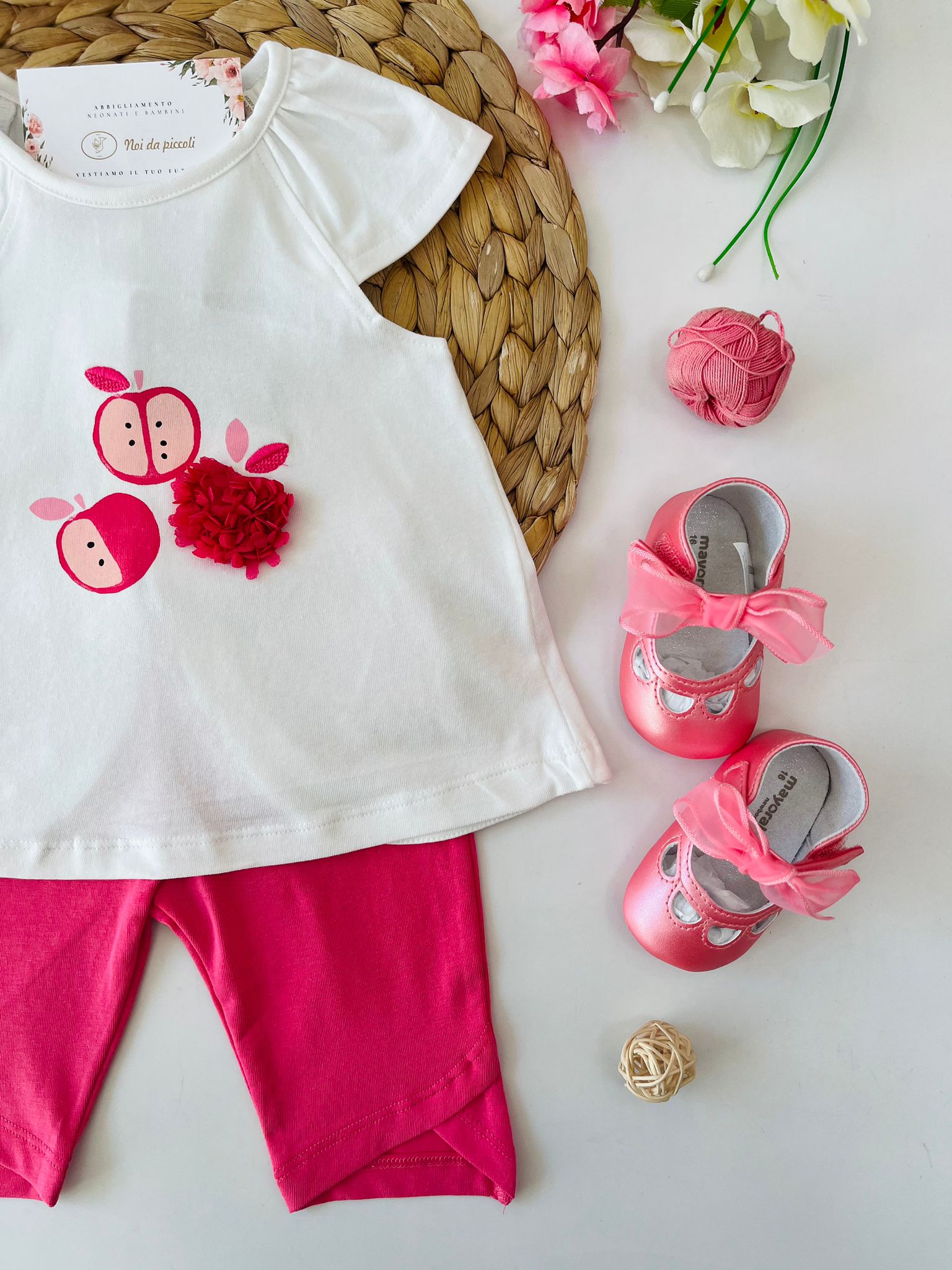 completo 2 pz Cotone Bianco - Noi da piccoli