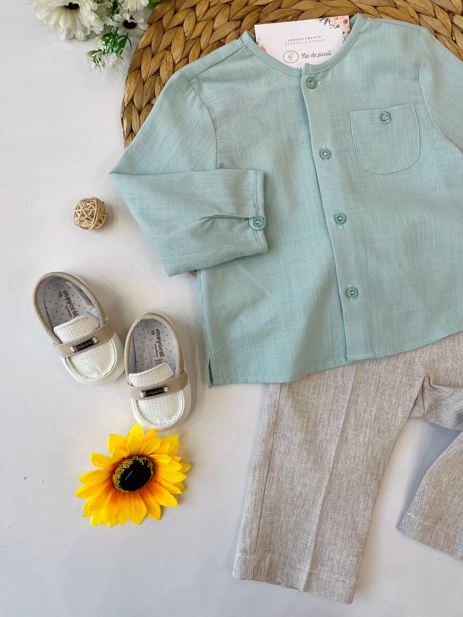 completo 2 pz Cotone Bianco - Noi da piccoli