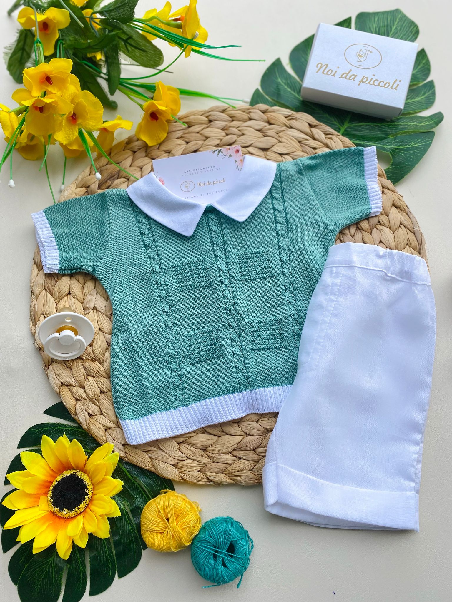 completo 2 pz Cotone Bianco - Noi da piccoli