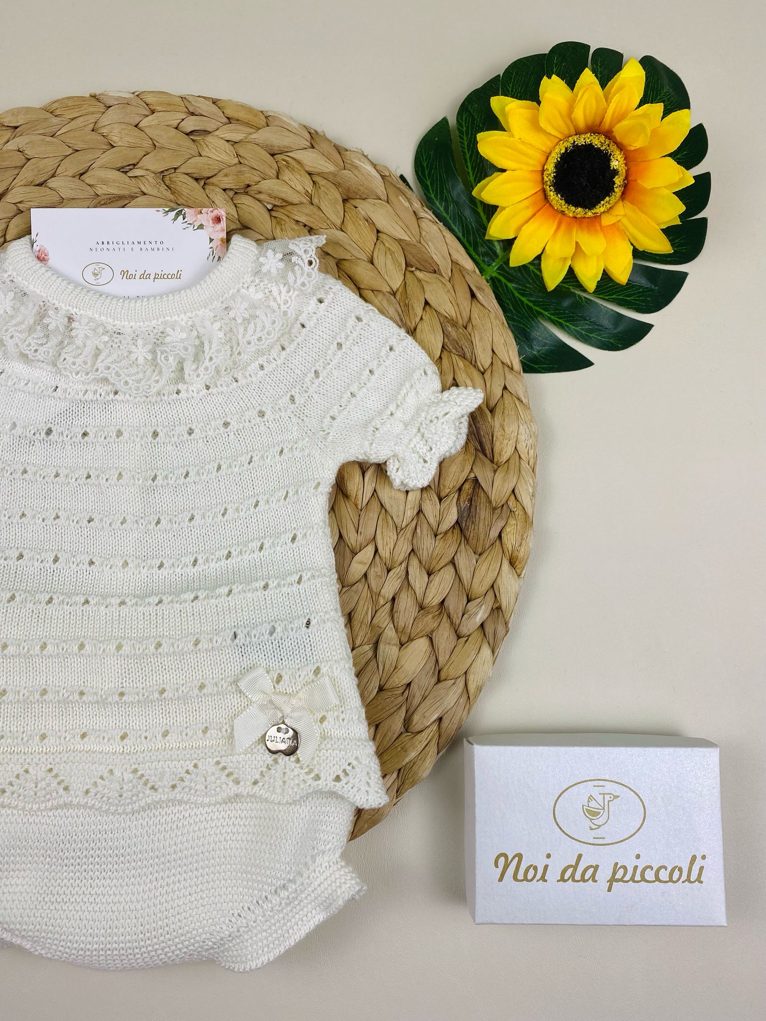 completo 2 pz Cotone Bianco - Noi da piccoli