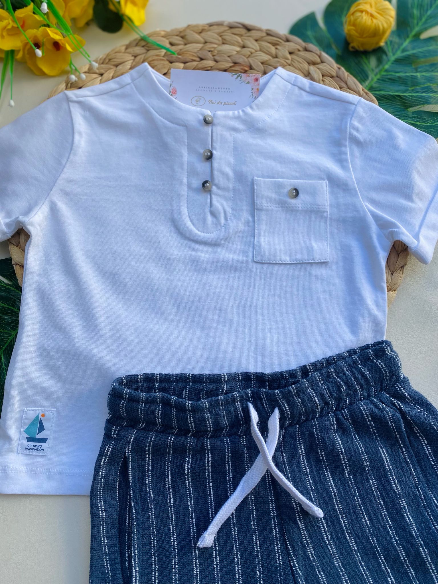 completo 2 pz Cotone Bianco - Noi da piccoli