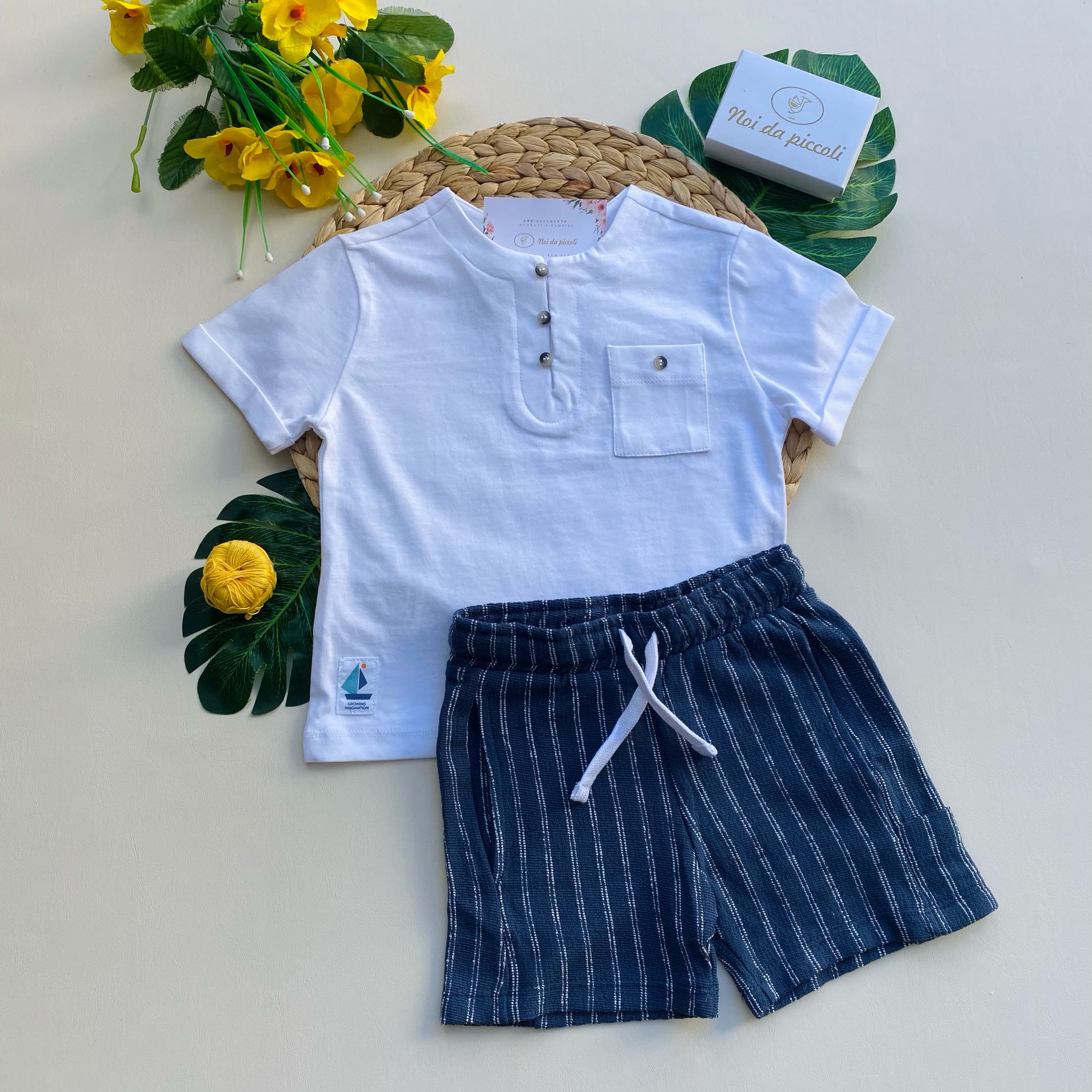 completo 2 pz Cotone Bianco - Noi da piccoli