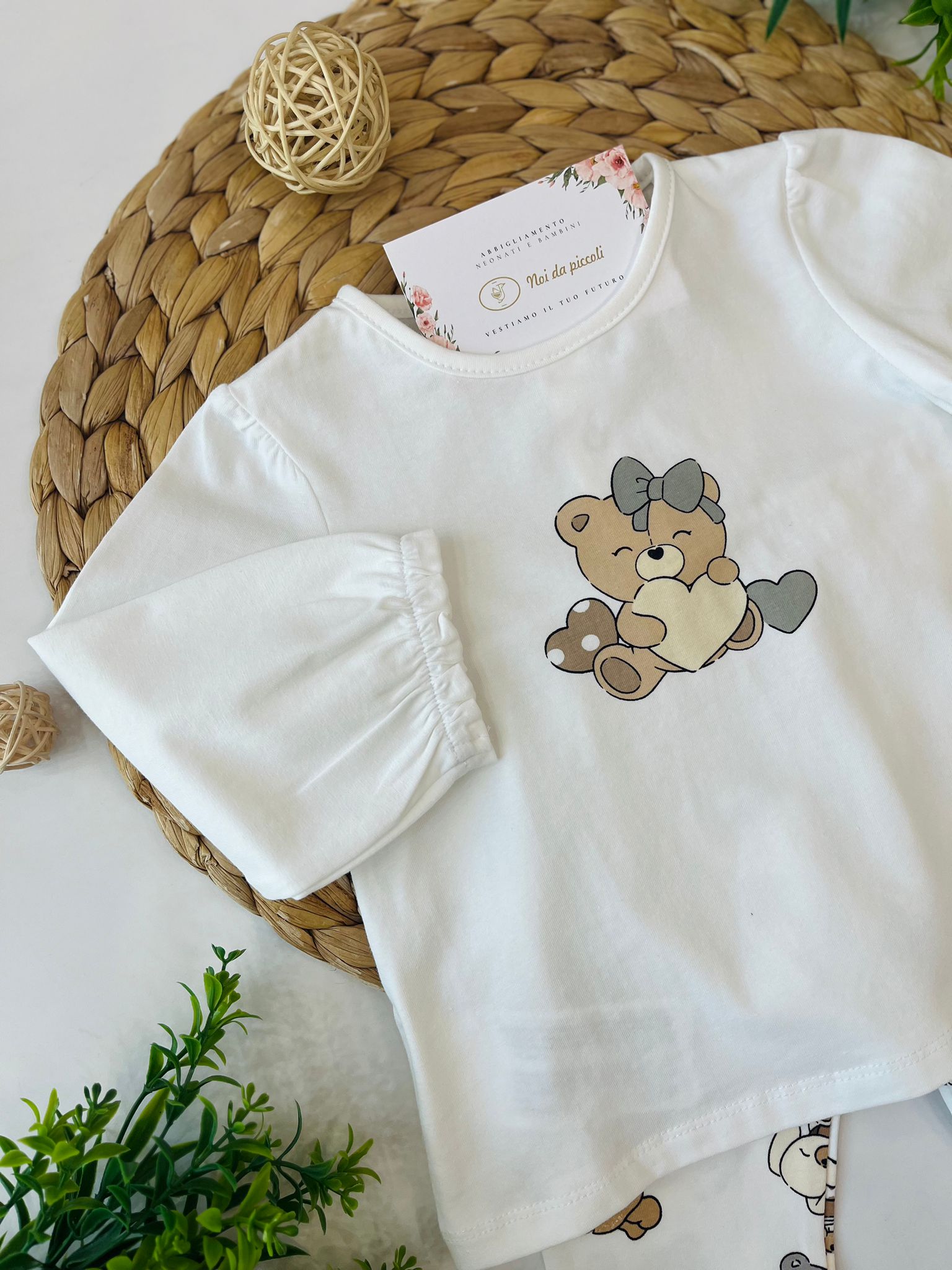 completo 2 pz Cotone Bianco - Noi da piccoli