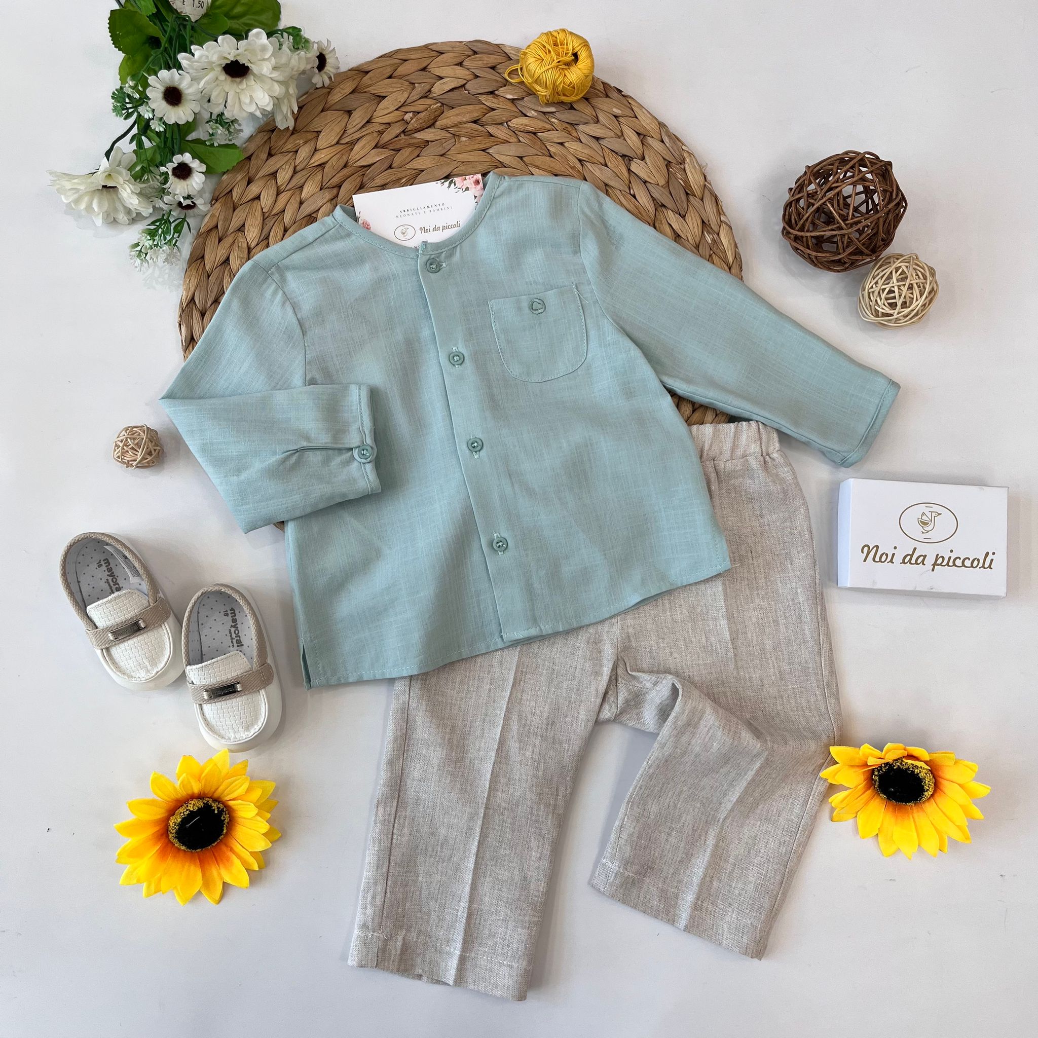 completo 2 pz Cotone Bianco - Noi da piccoli