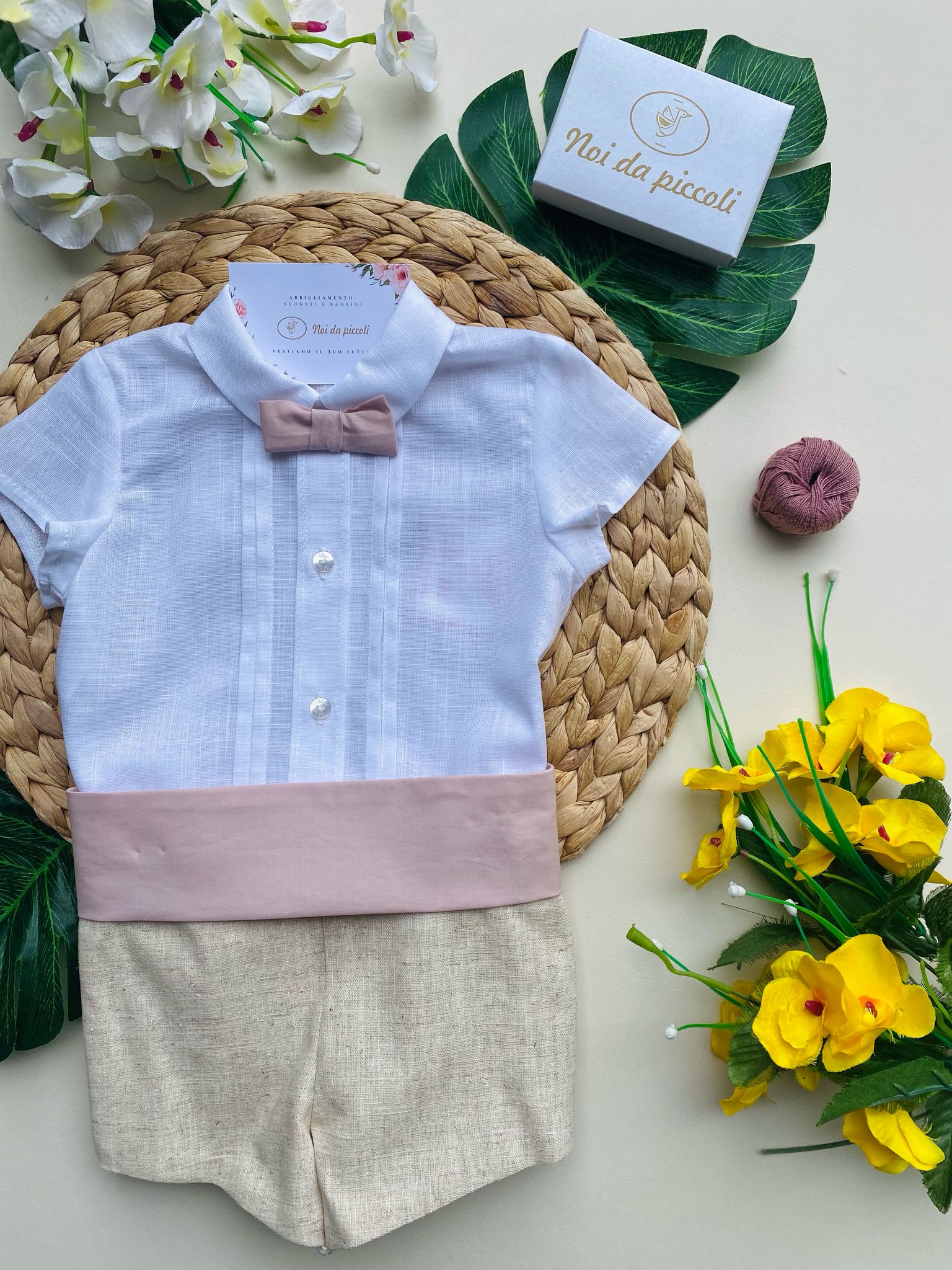 completo 2 pz Cotone Bianco - Noi da piccoli