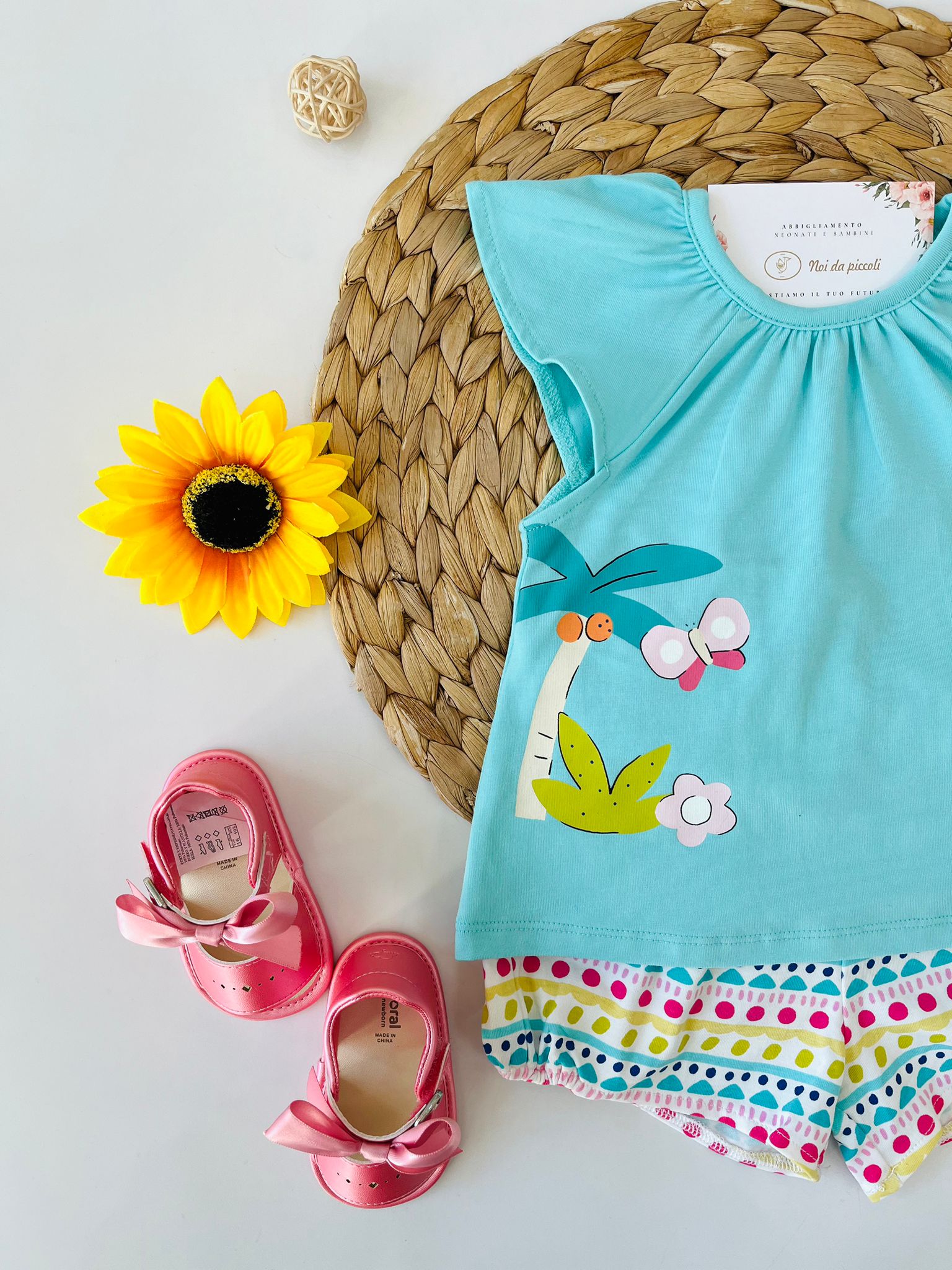 completo 2 pz Cotone Bianco - Noi da piccoli