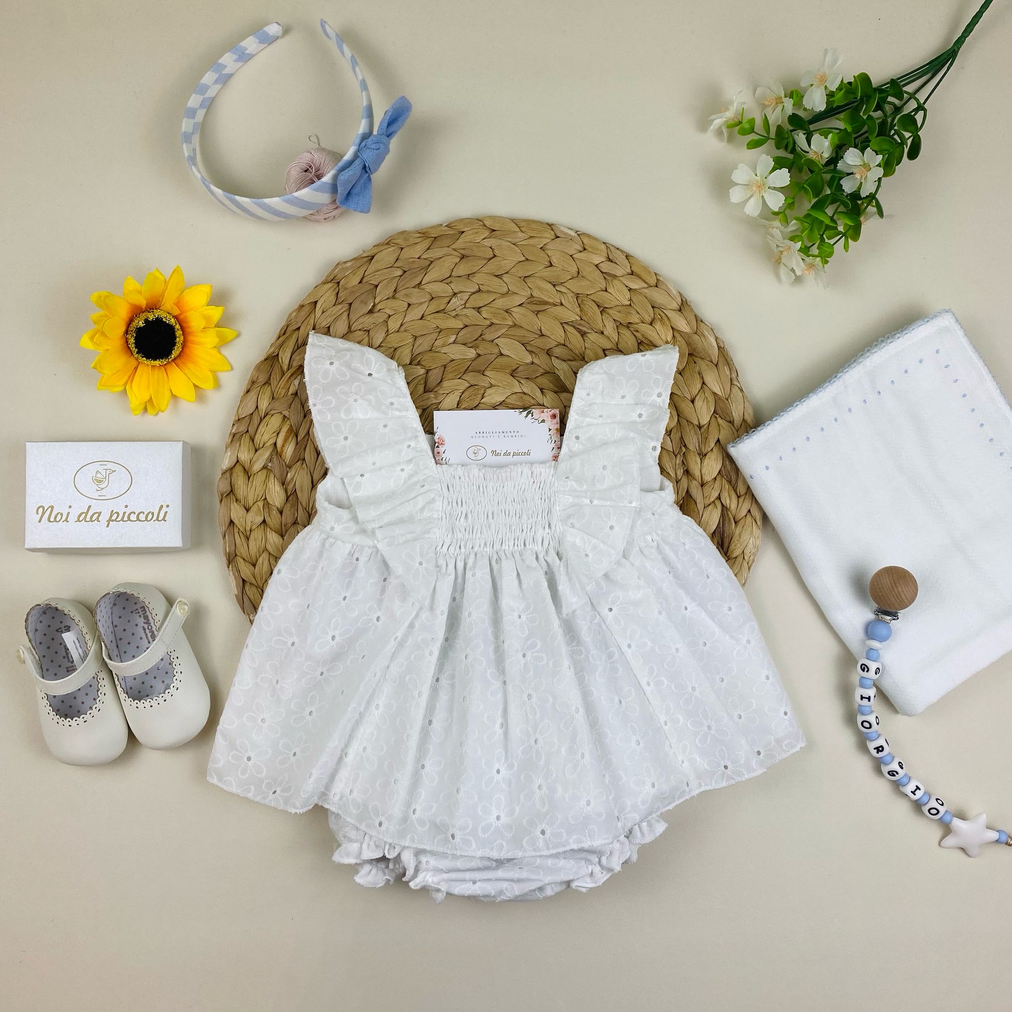 completo 2 pz Cotone Bianco - Noi da piccoli