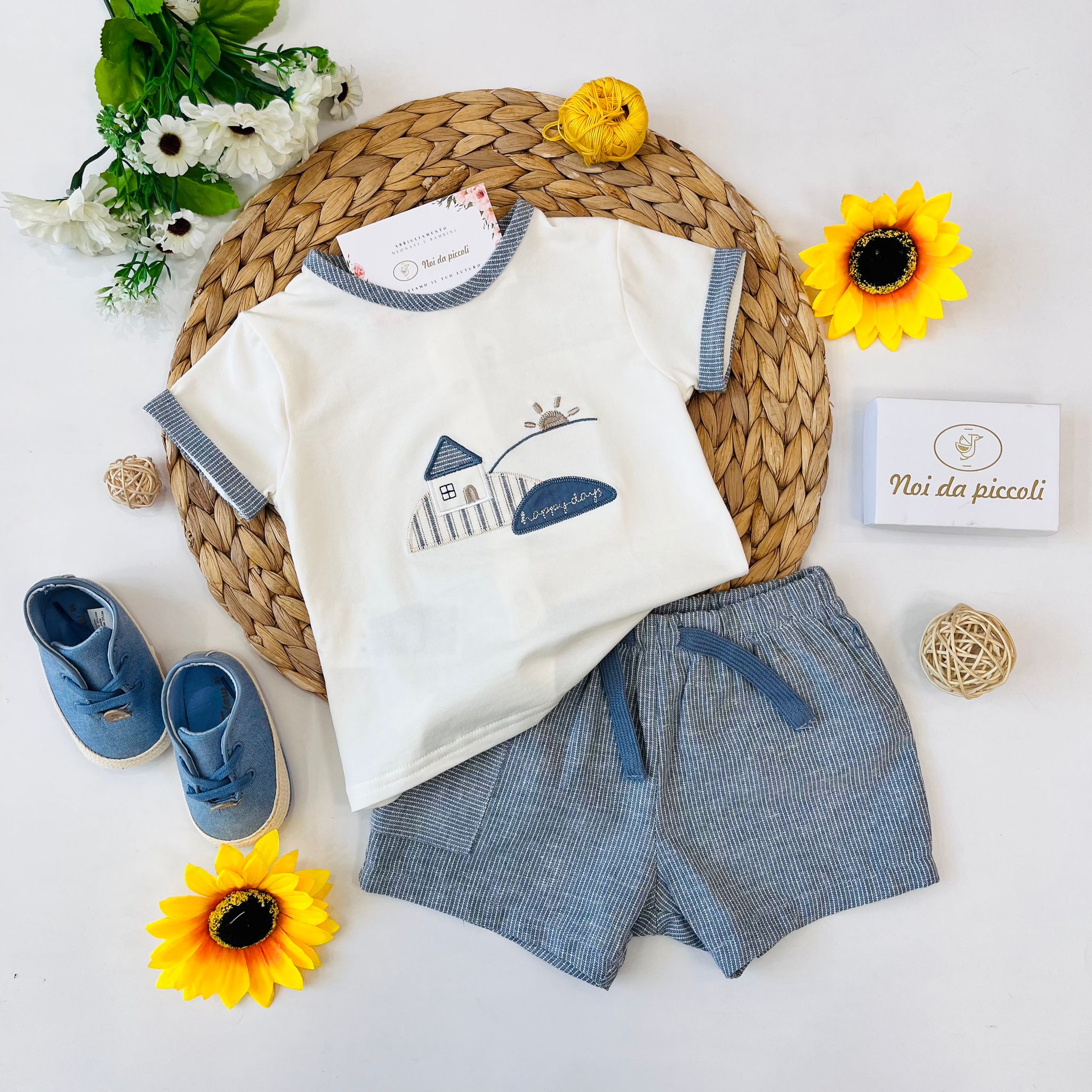 completo 2 pz Cotone Blu - Noi da piccoli