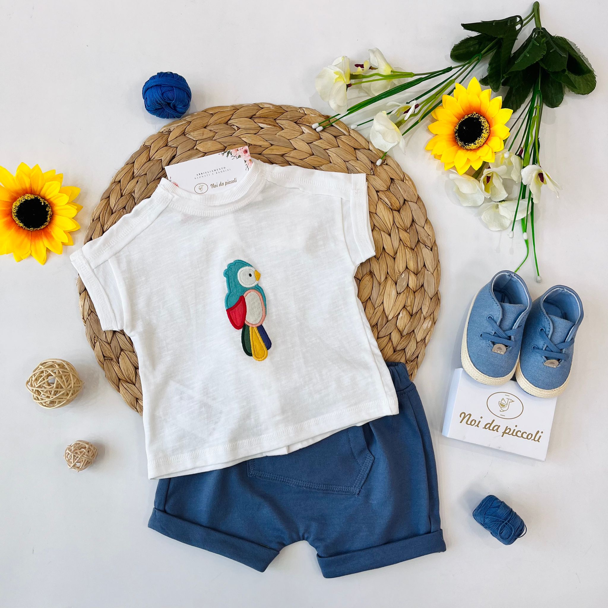 completo 2 pz Cotone Blu - Noi da piccoli