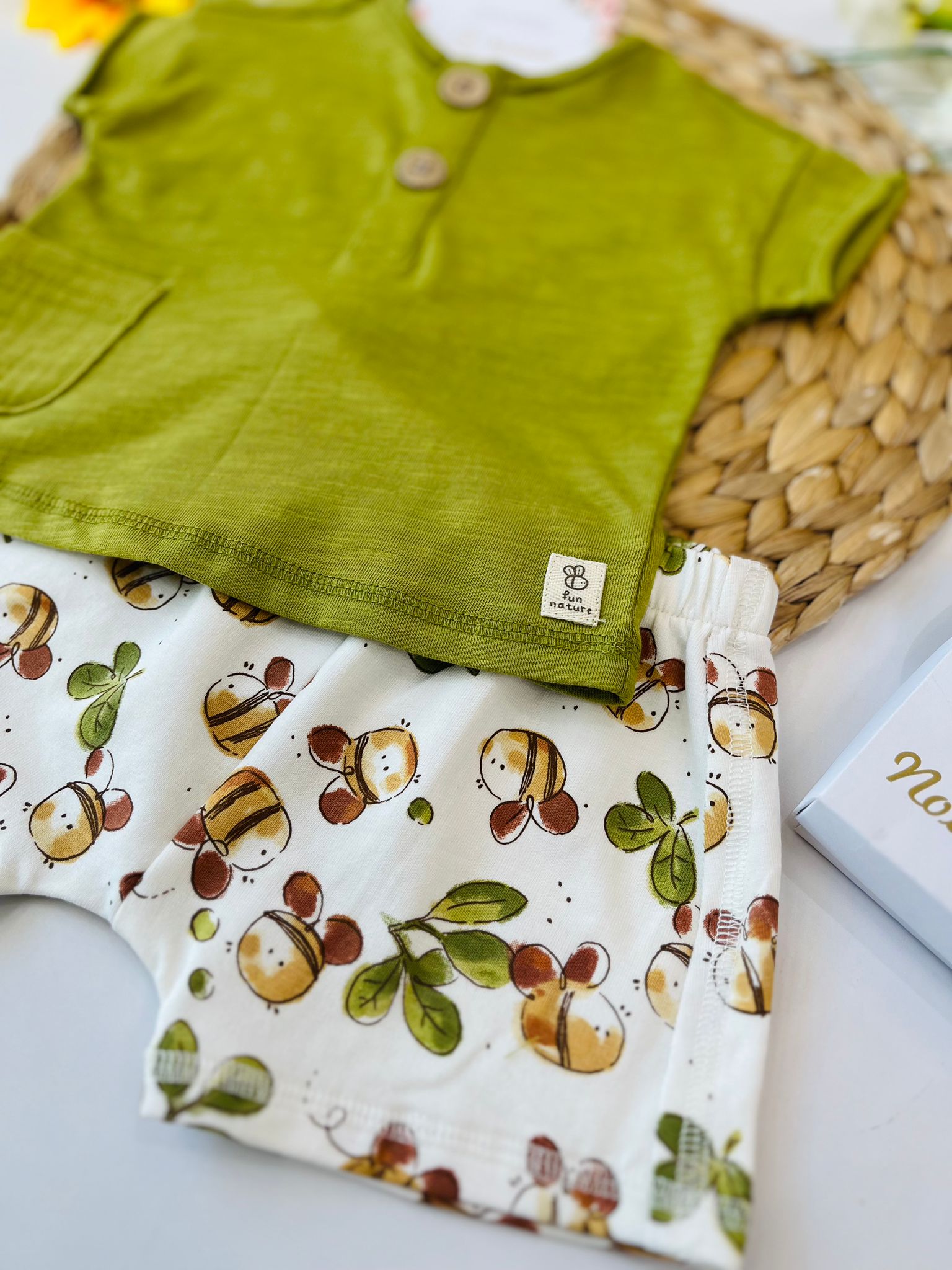 completo 2 pz Cotone Giallo - Noi da piccoli