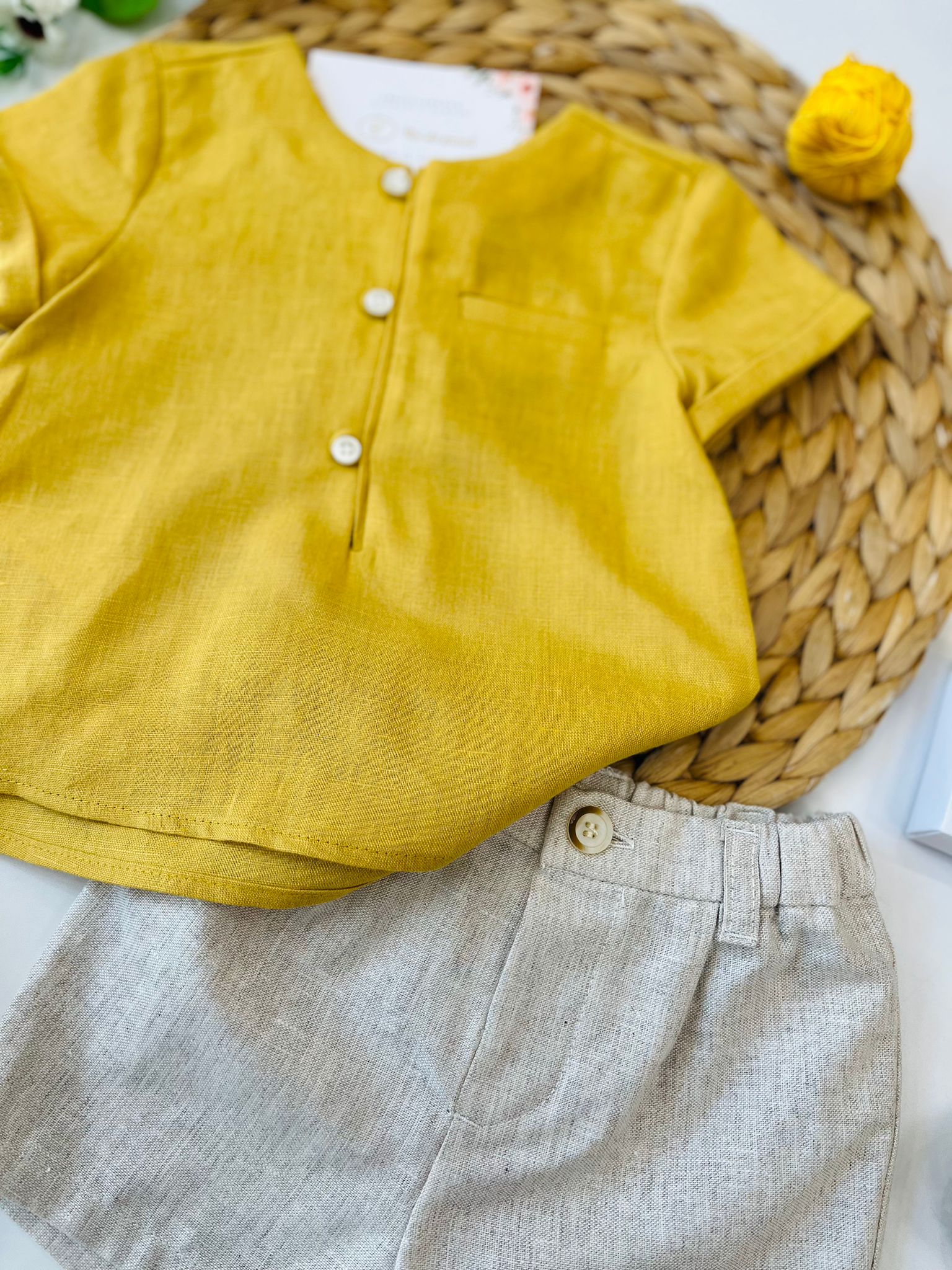 completo 2 pz Cotone Giallo - Noi da piccoli