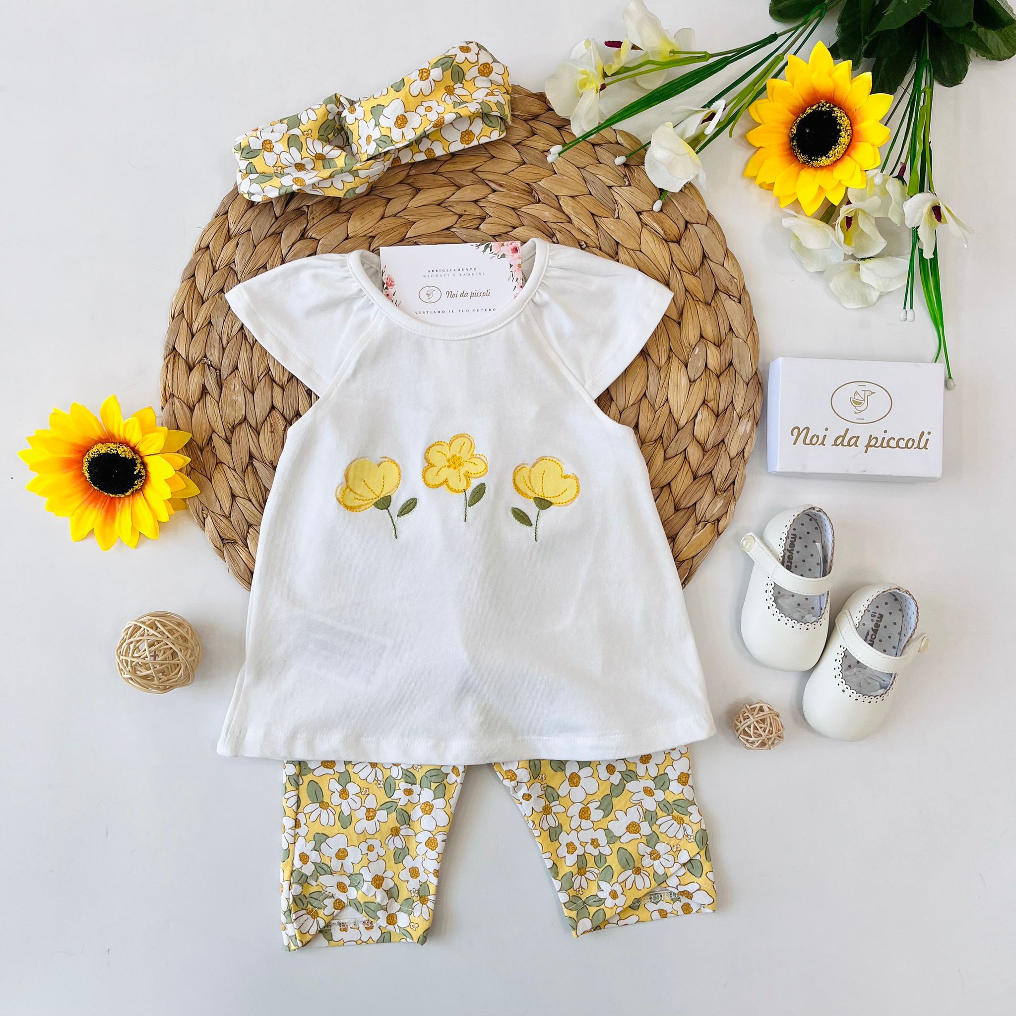 completo 2 pz Cotone Giallo - Noi da piccoli