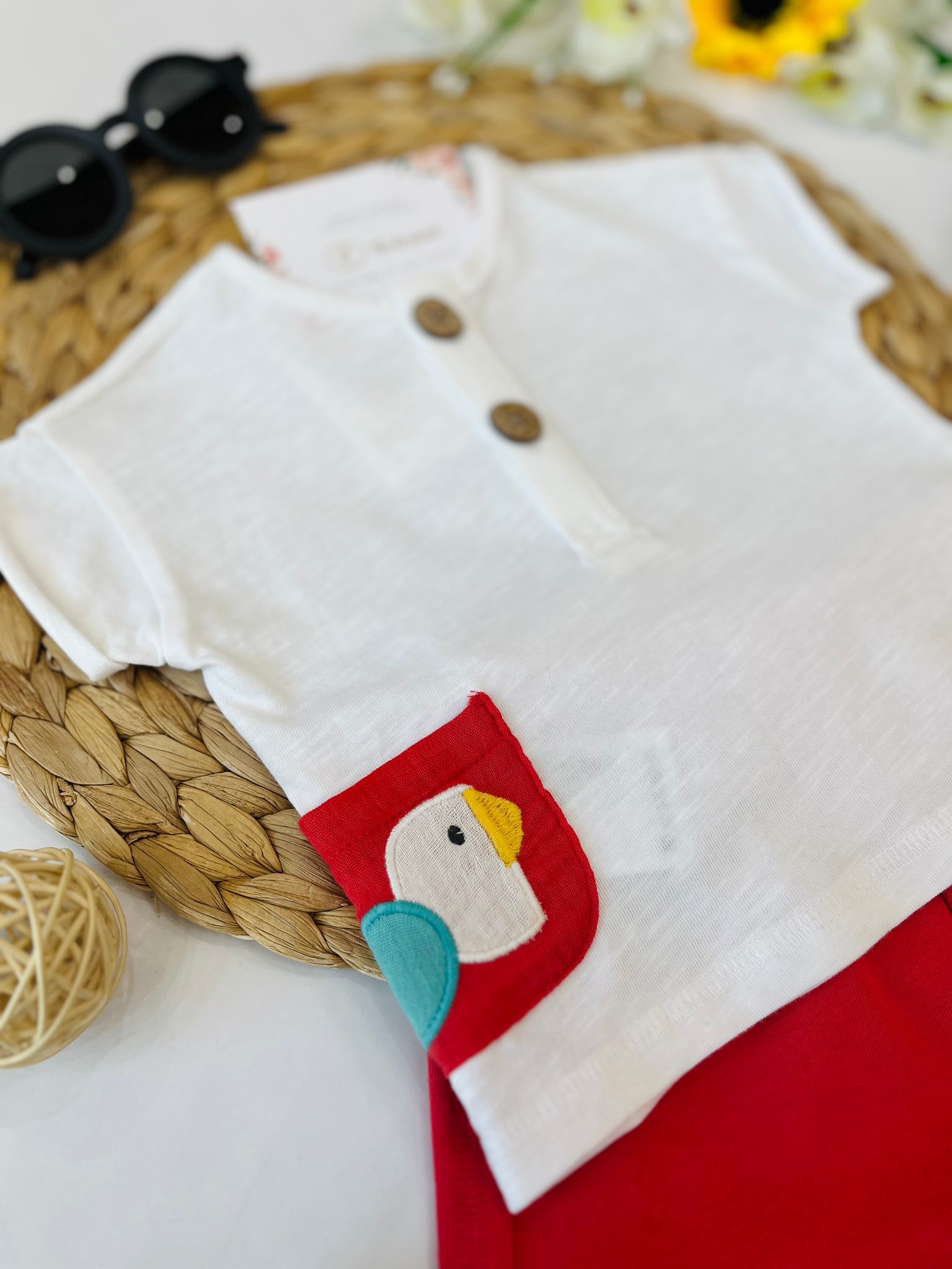 completo 2 pz Cotone Rosso - Noi da piccoli