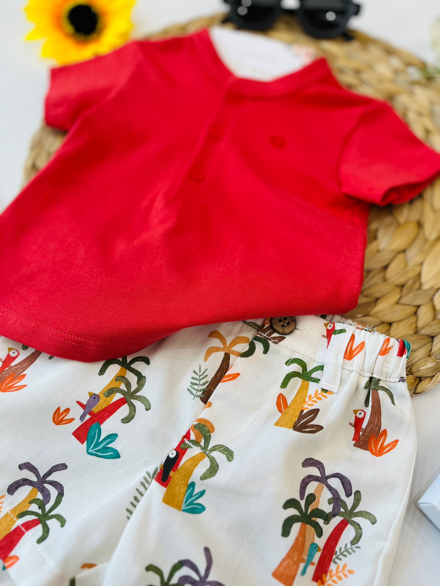 completo 2 pz Cotone Rosso - Noi da piccoli