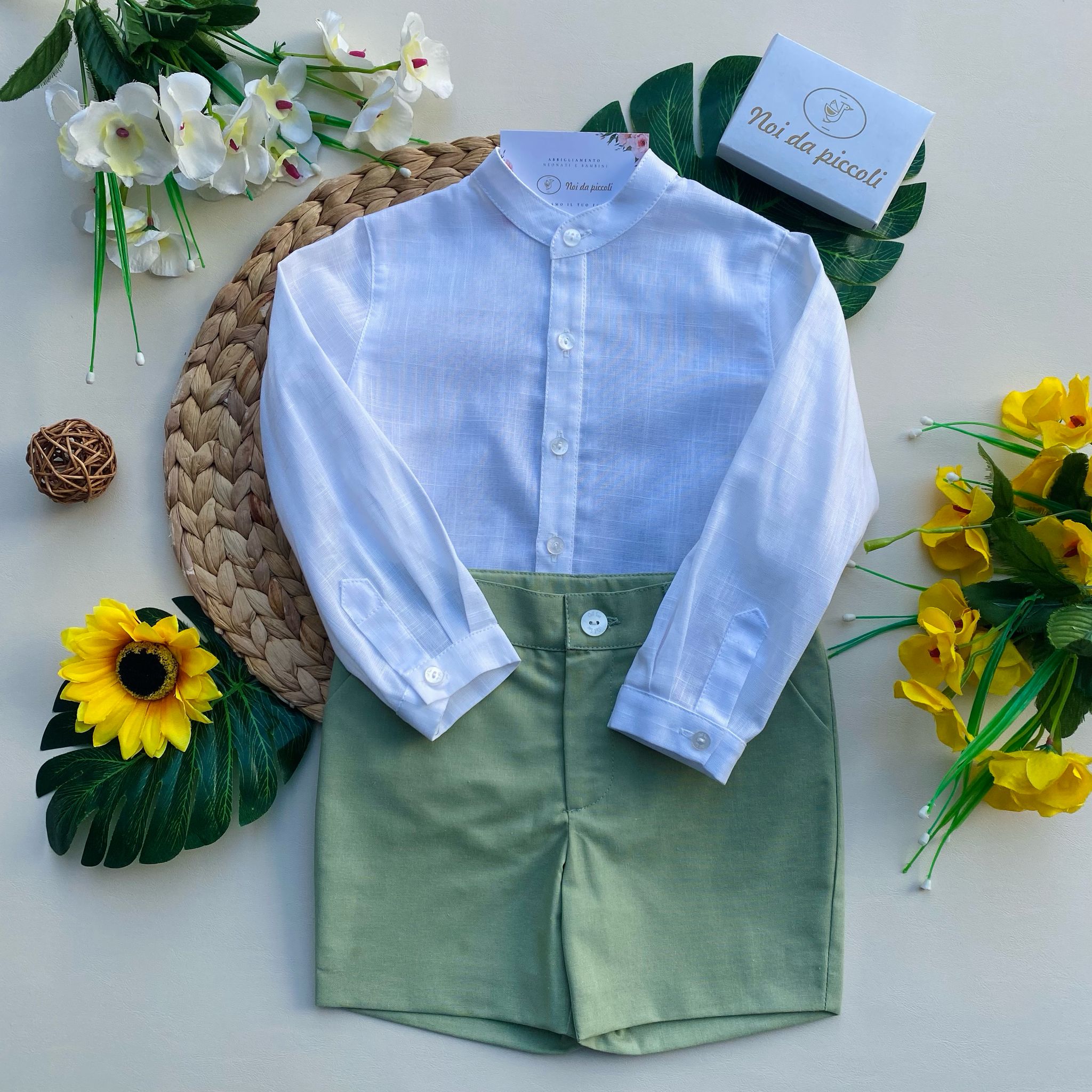 completo 2 pz Cotone Verde - Noi da piccoli