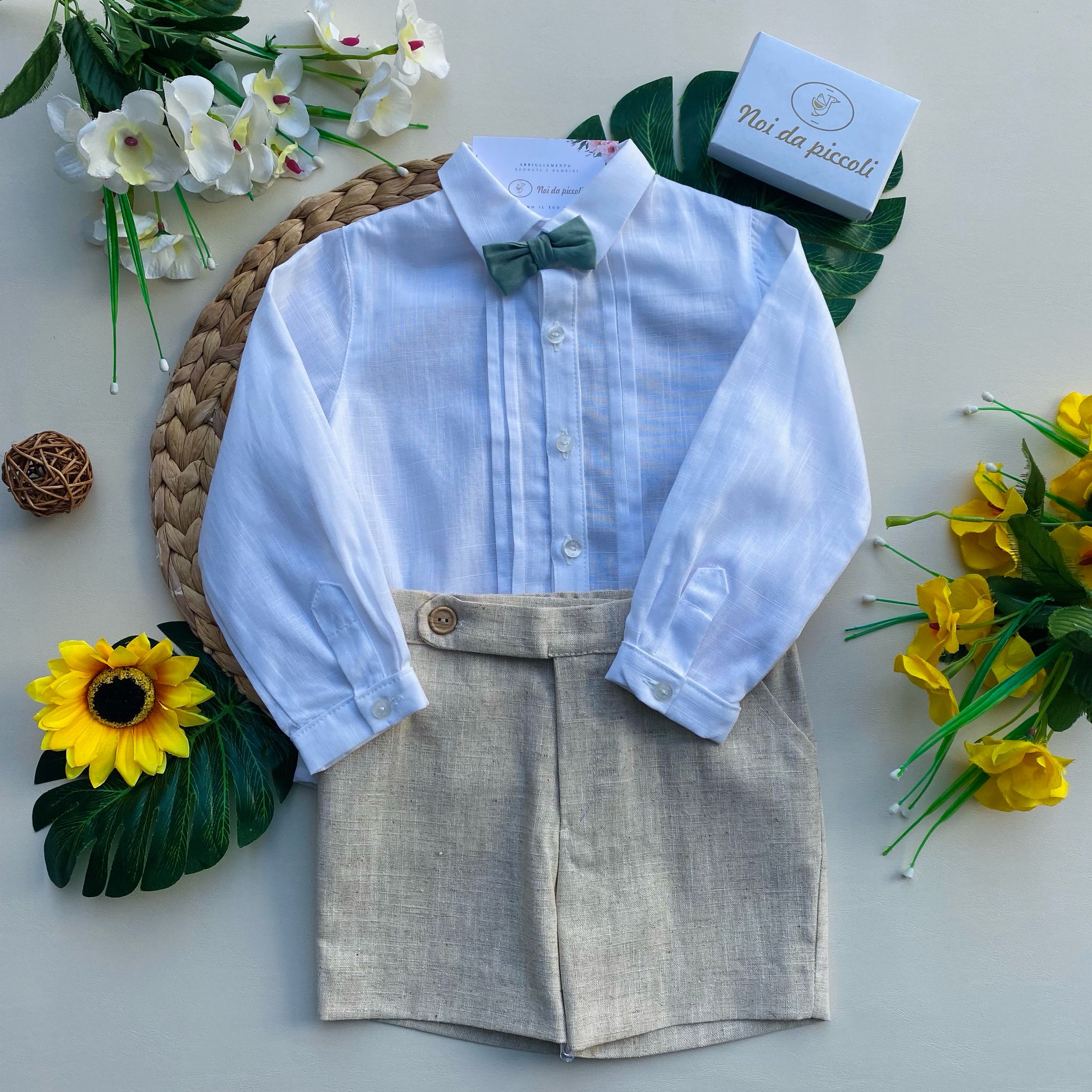 completo 2 pz Cotone Verde - Noi da piccoli