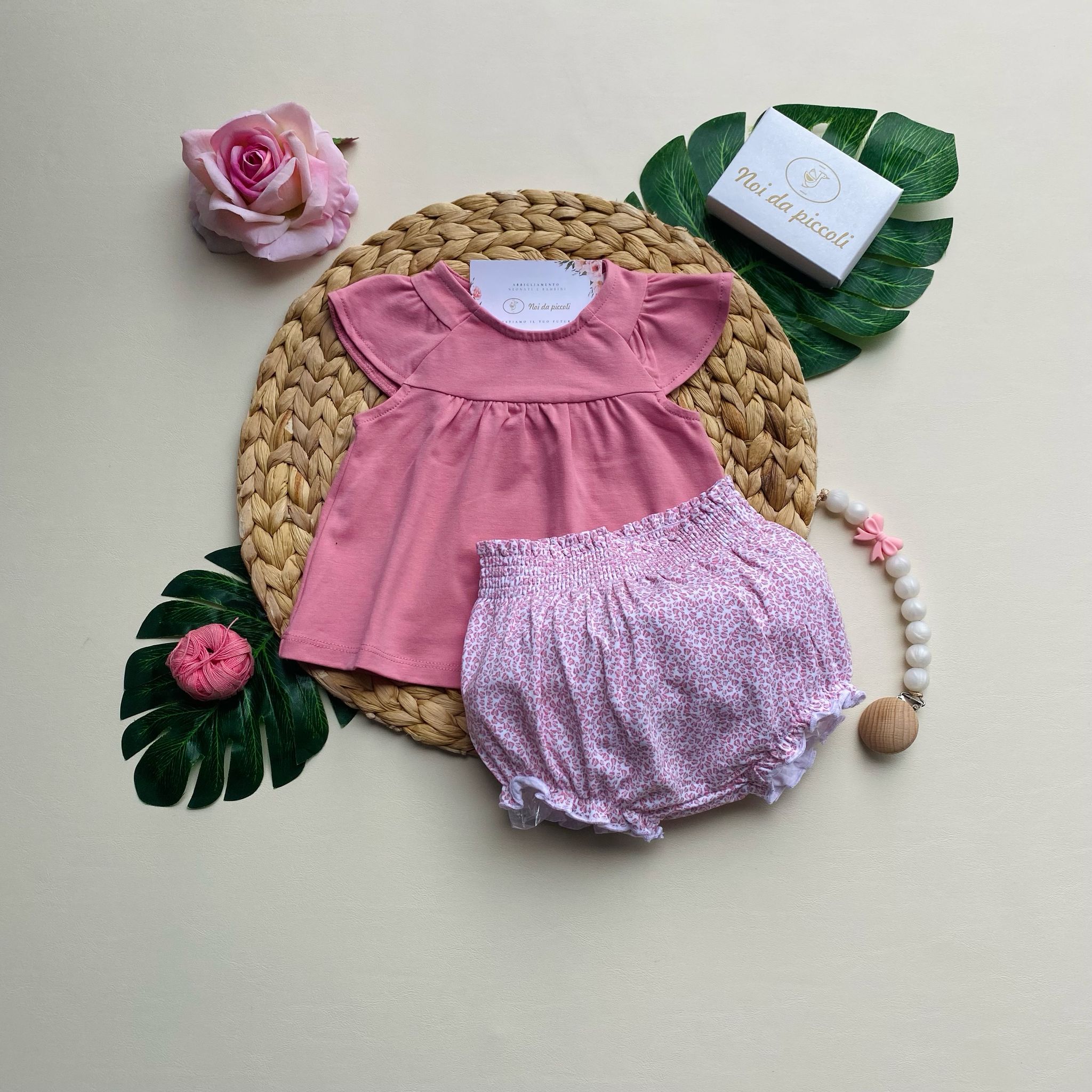 completo 2 pz CULOTTINA ROSA E MEGLIETTINA ROSA - Noi da piccoli