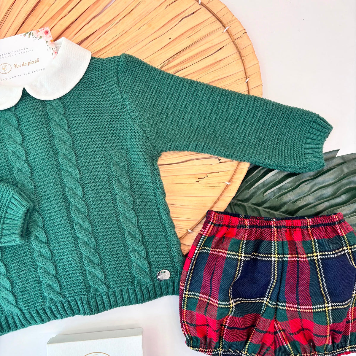 completo 2 pz FILATO CALDO VERDE - Noi da piccoli