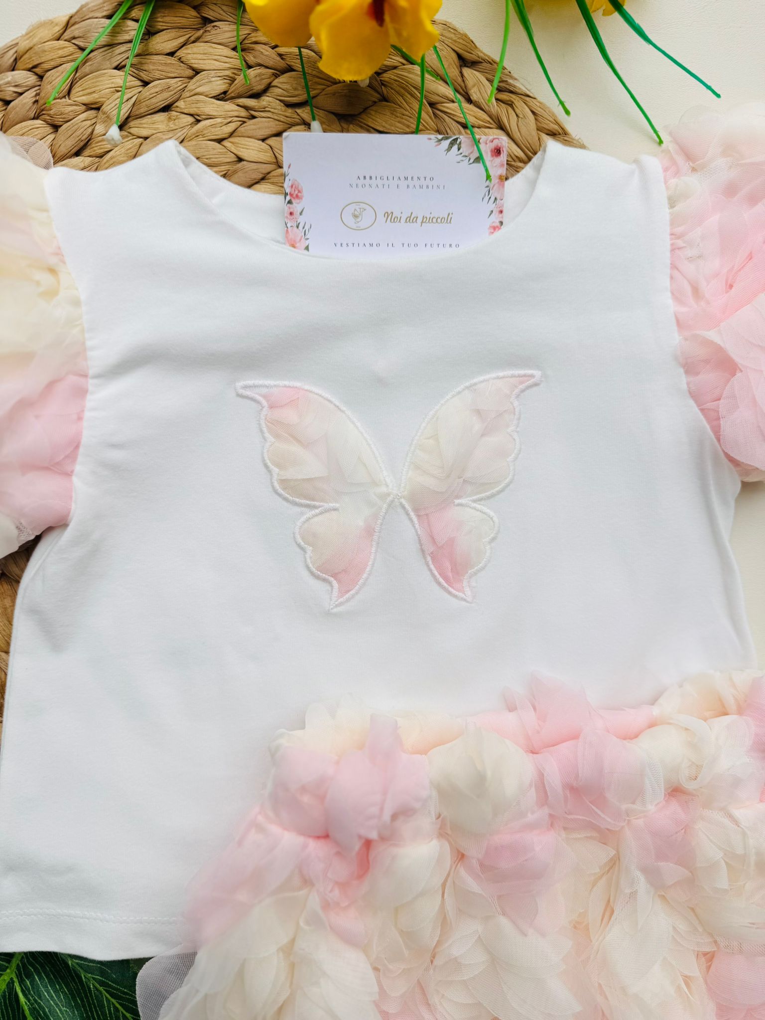 COMPLETO 2 PZ FLOREALE E FARFALLINA ROSA - Noi da piccoli